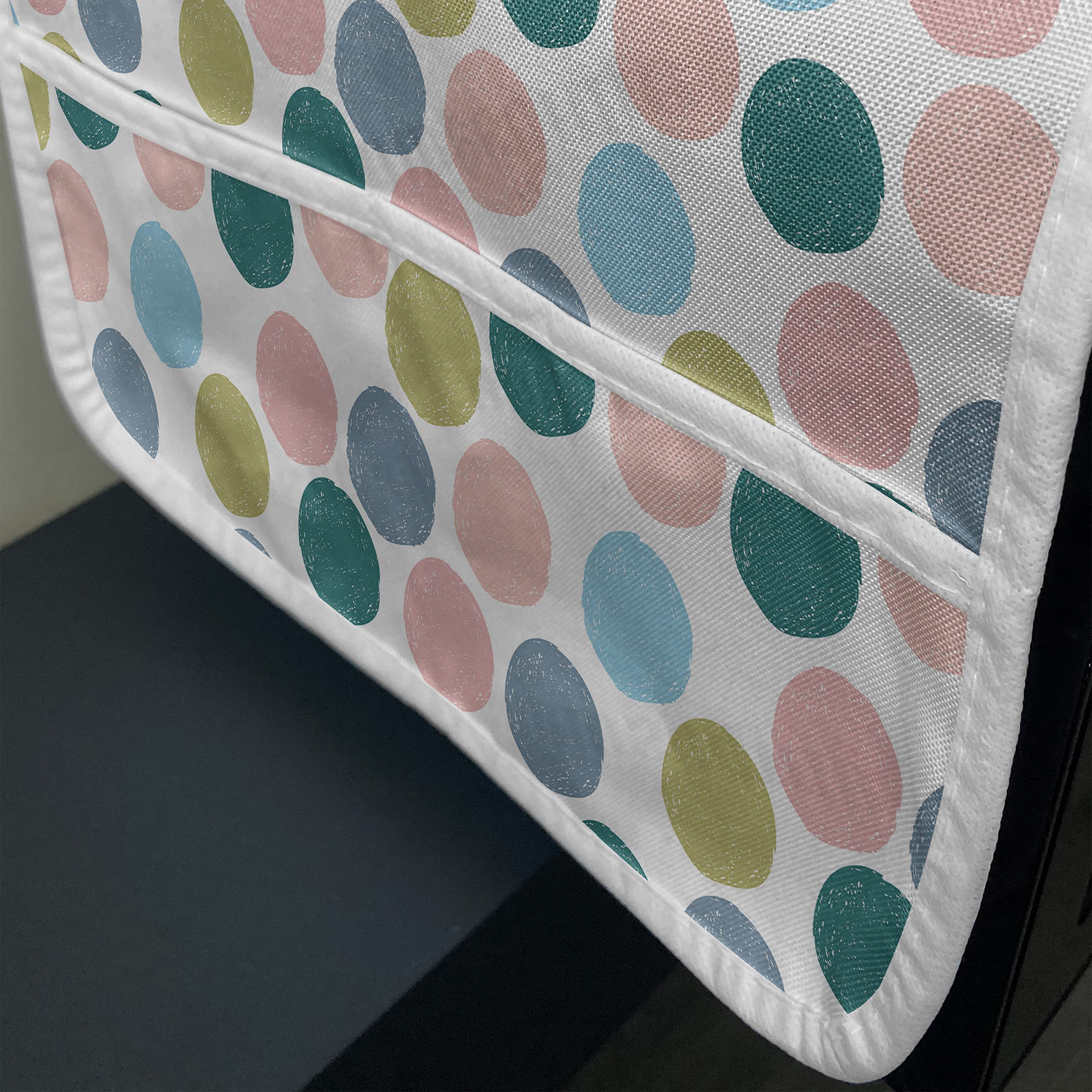 Ambesonne Abstract Microwave Oven Cover - Waterproof Kitchen Organizer with Pockets, Pastel Polka Dot Geometric Design, 36