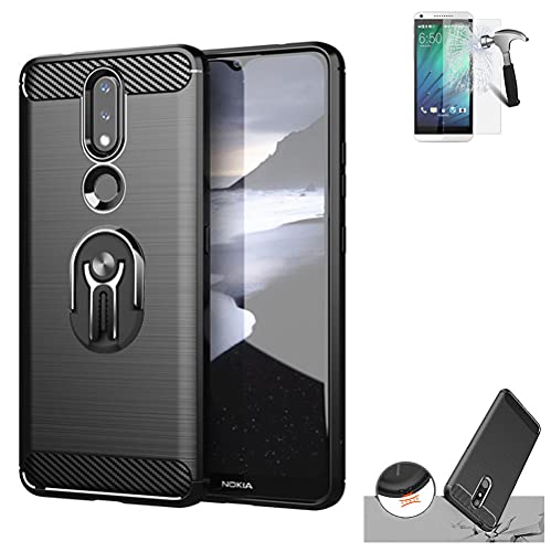 Brush Gel Black +Tempered Glass +3in1 Ring