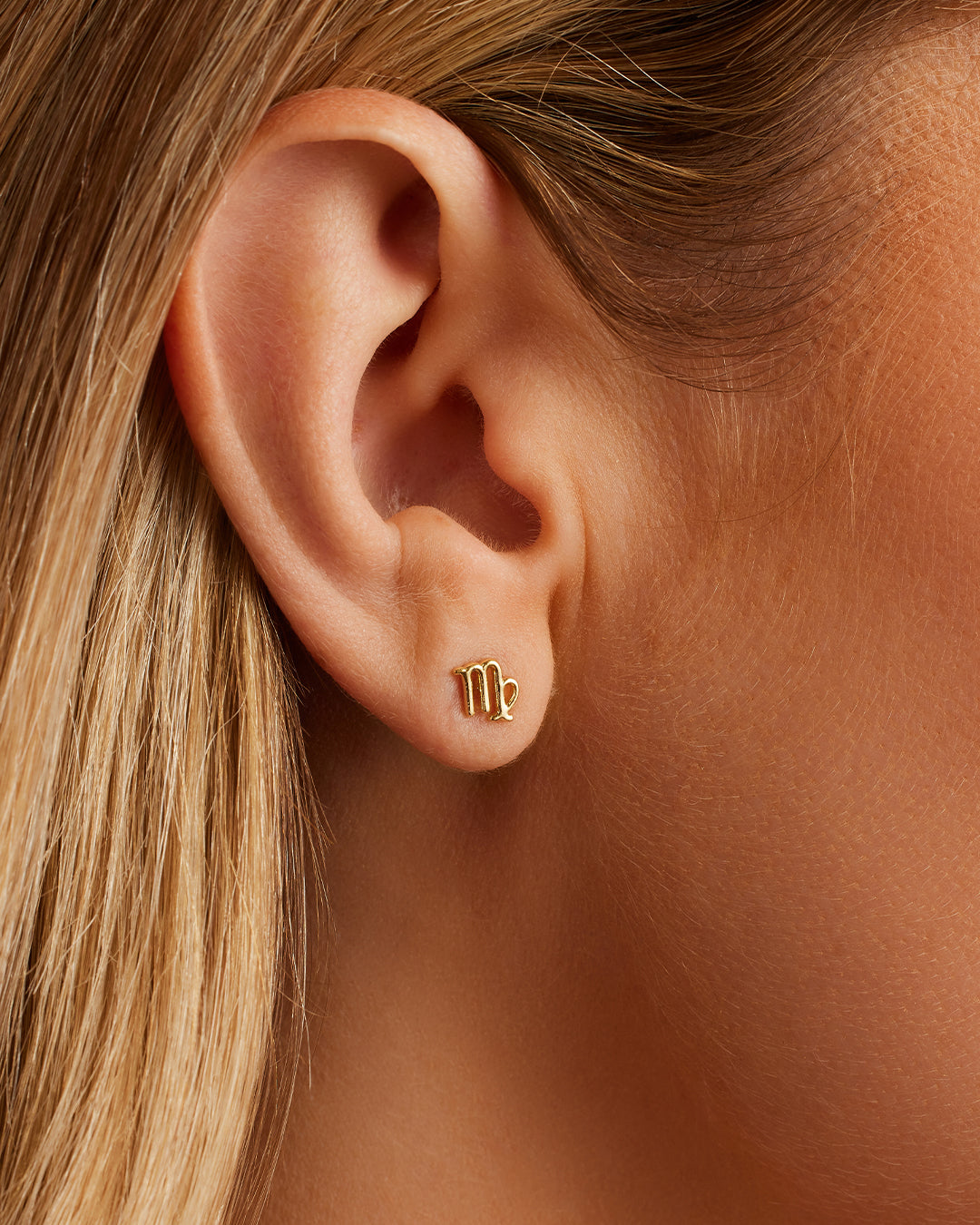 Zodiac Single Stud Earrings - Gold Plated Zodiac Sign Jewelry for Women - Perfect for Daily Wear, Gifts & Special Occasions