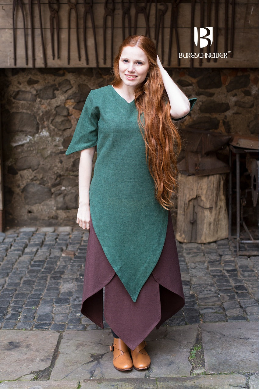Women's Laylin Green Tunic Top - Casual Loose Fit Blouse for Work, Travel & Everyday Wear