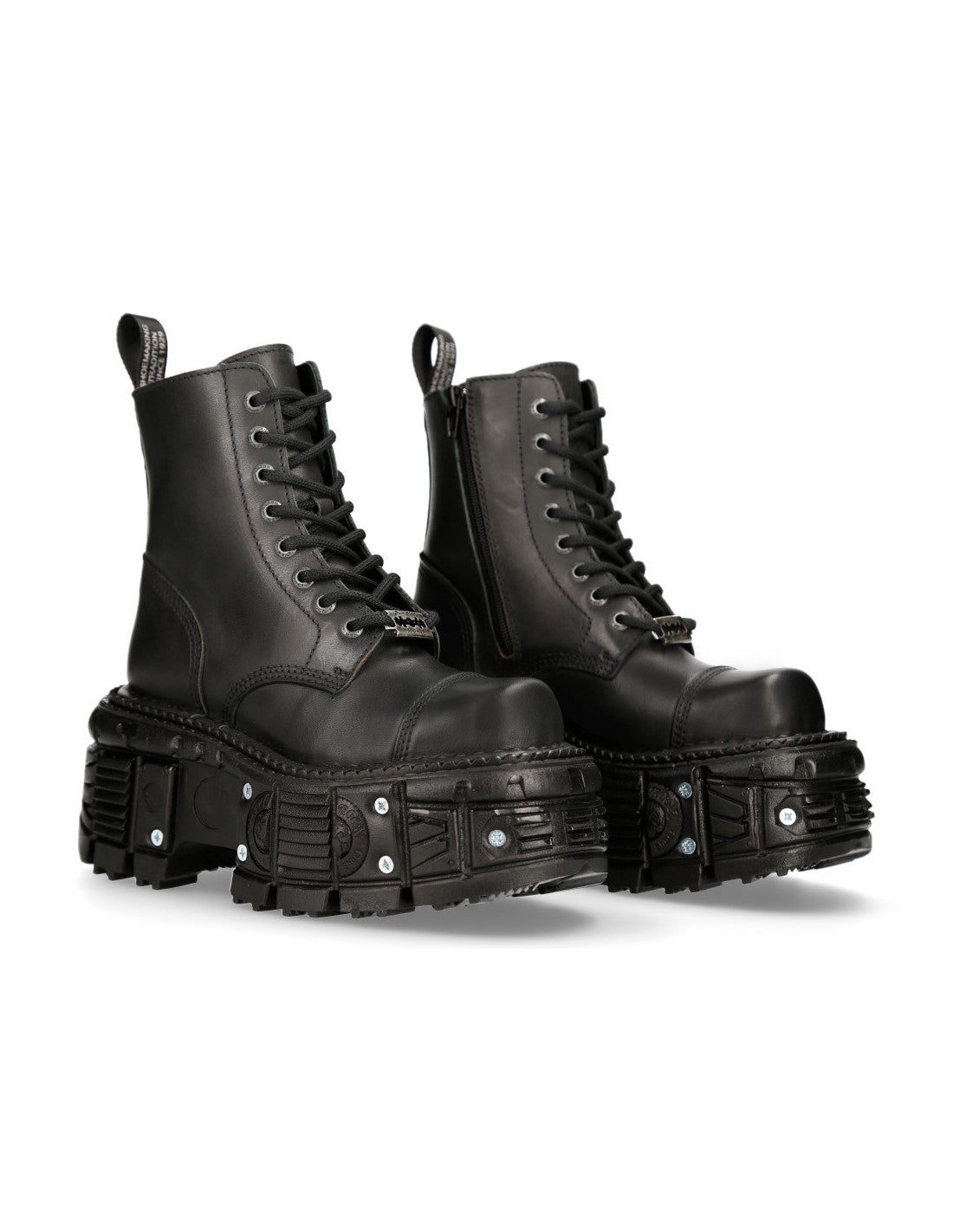 New Rock Ankle Boots for Women - Chunky Lace-Up Combat Boots with Buckle Details (Style: M Tank083 C1) - Perfect for Gothic, Punk & Streetwear Outfits