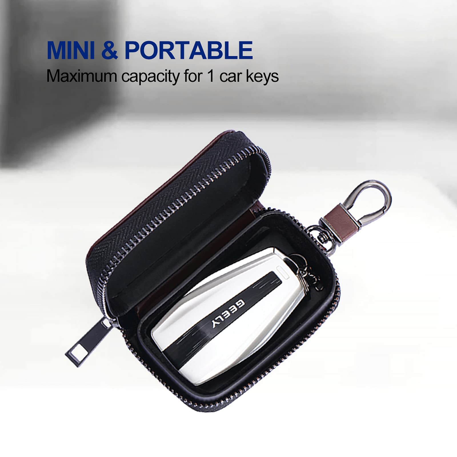 2 Pack Faraday Key Fob Protector - Anti-Theft RFID Signal Blocker Pouch for Car Keys, GPS Protection, Black & Brown - Prevent Car Hacking at Parking Lots & Gas Stations