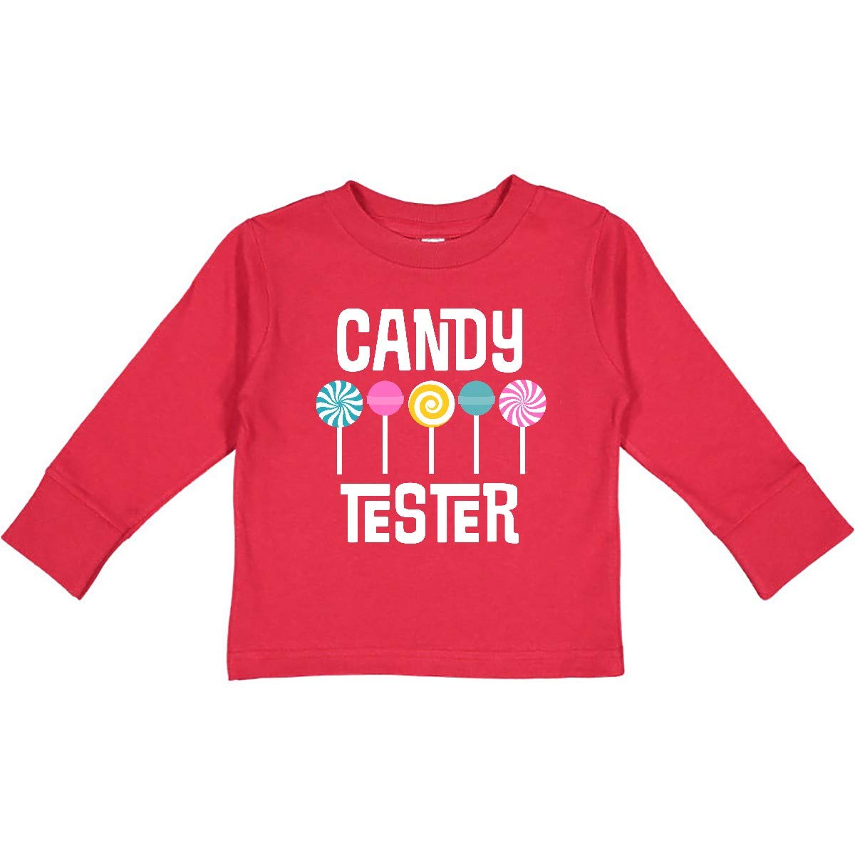 Inktastic Candy Tester Cute Sweets Toddler Long Sleeve T-Shirt - Soft Cotton Kids Tee for Birthday Parties, Family Outings & Playdates