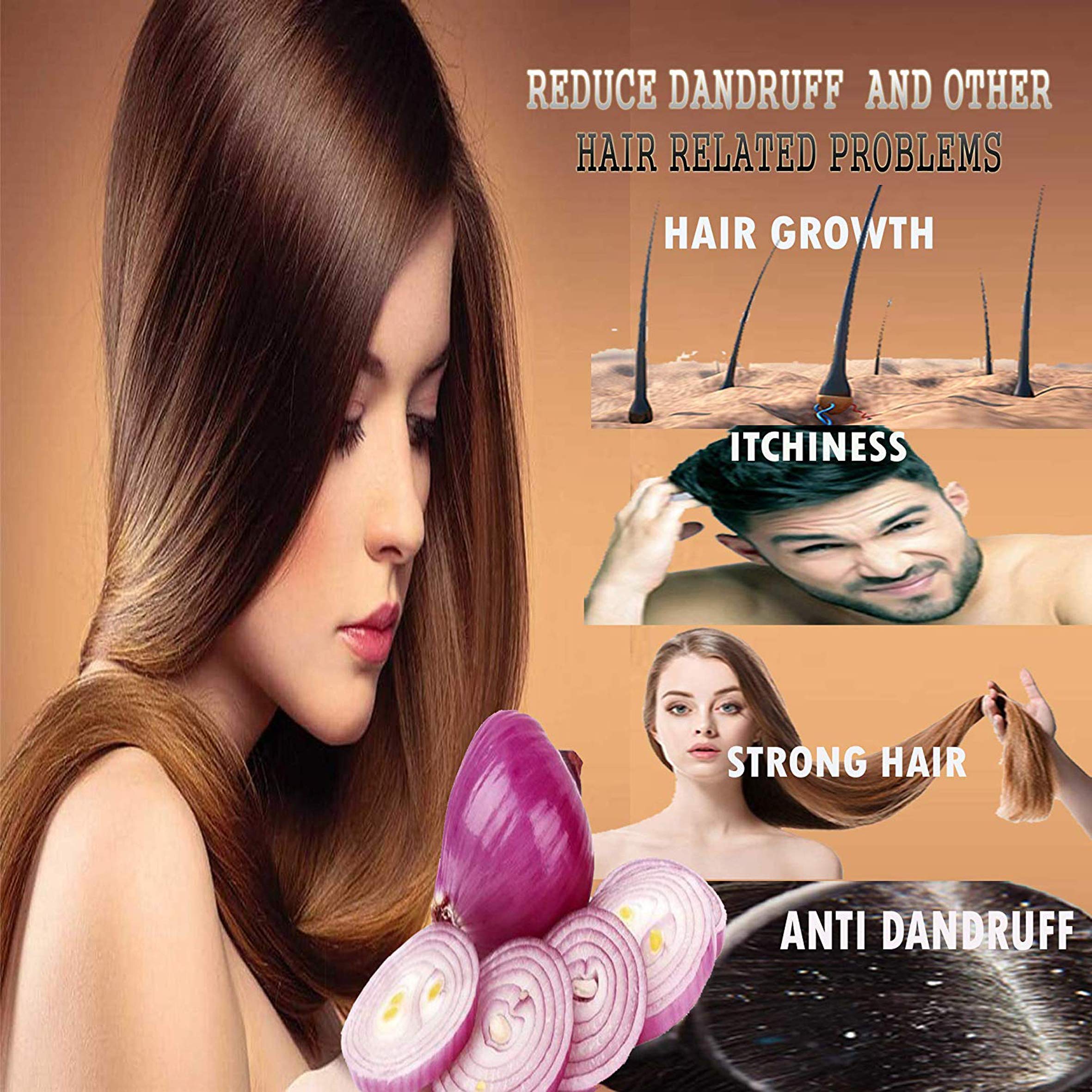 Amueroz Onion Shampoo for Hair Growth & Black Seed Hair Oil Set - 200ml Shampoo + 60ml Oil with Red Onion Extract | Natural Hair Care for Thinning Hair, Hair Loss Treatment & Scalp Health | Daily Use for Men & Women