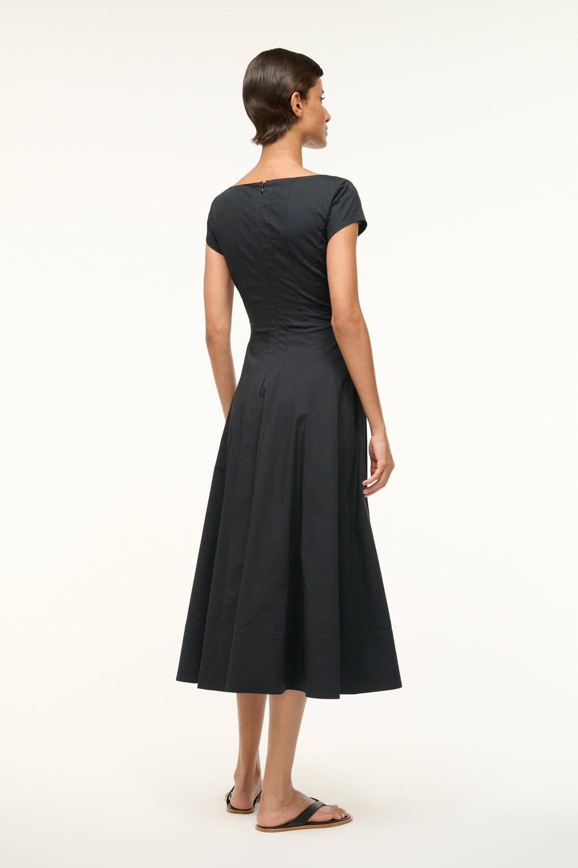 Wells Short Sleeve Dress for Women - Black Casual Summer Dress for Daily Wear, Office, and Date Night