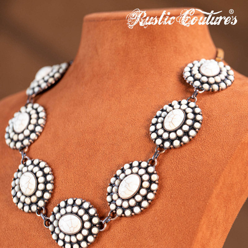Rustic Couture's® Bohemian Flower Necklace - Handmade Floral Pendant Jewelry for Women, Perfect for Festivals, Weddings & Boho Fashion