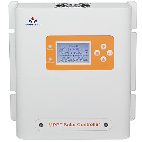 SUNNYSKY 30A MPPT Solar Charge Controller 12V/24V Auto - Intelligent LCD Display for Lithium & Lead-Acid Batteries - Perfect for RV, Marine, Off-Grid Solar Systems