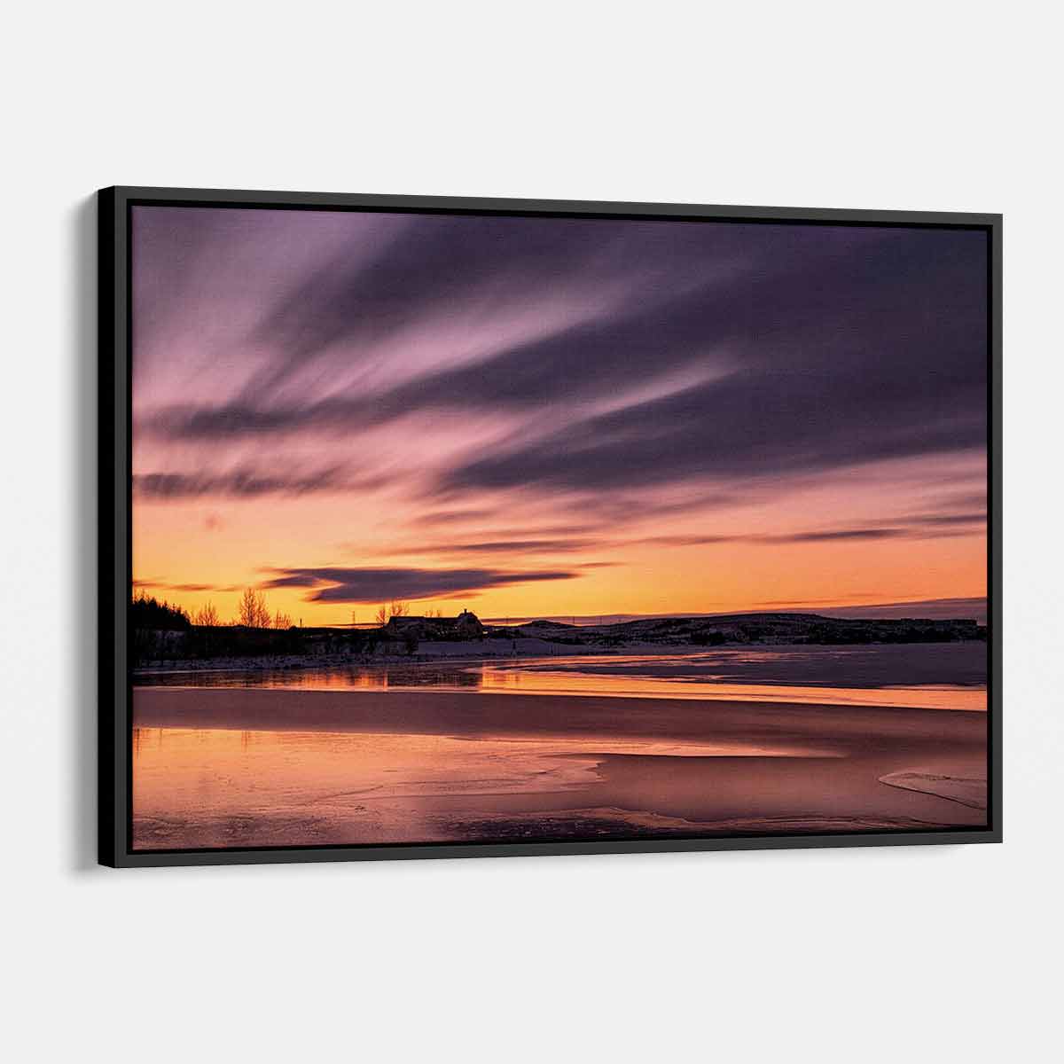 Purple Sunset Wall Art Canvas Print - Modern Home Decor for Living Room, Bedroom & Office - Stunning Landscape Painting for Interior Design
