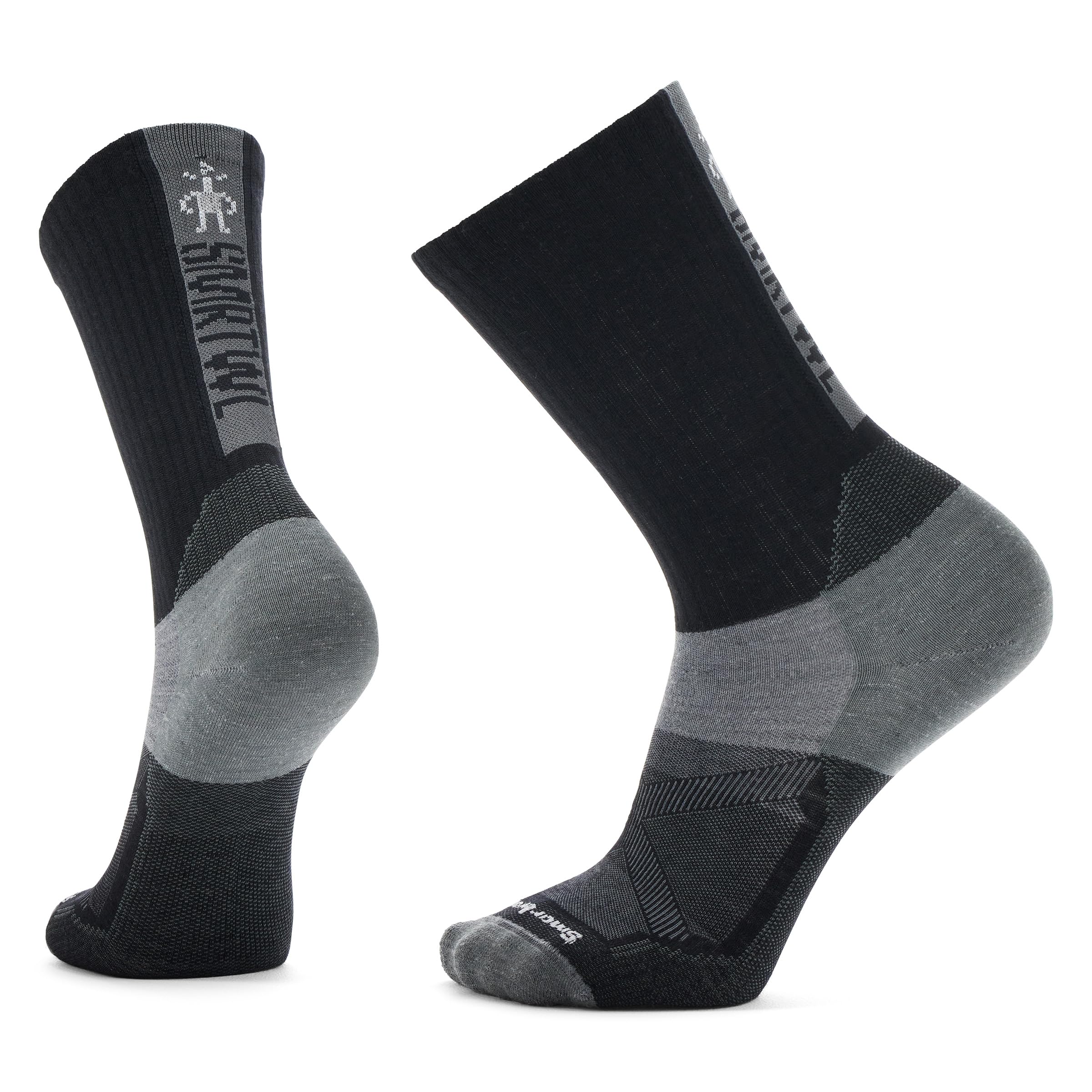 Smartwool Men's Bike Zero Cushion Merino Wool Ribbed Crew Socks - Breathable & Odor-Resistant Cycling Socks for Road Biking, Mountain Biking & Outdoor Adventures