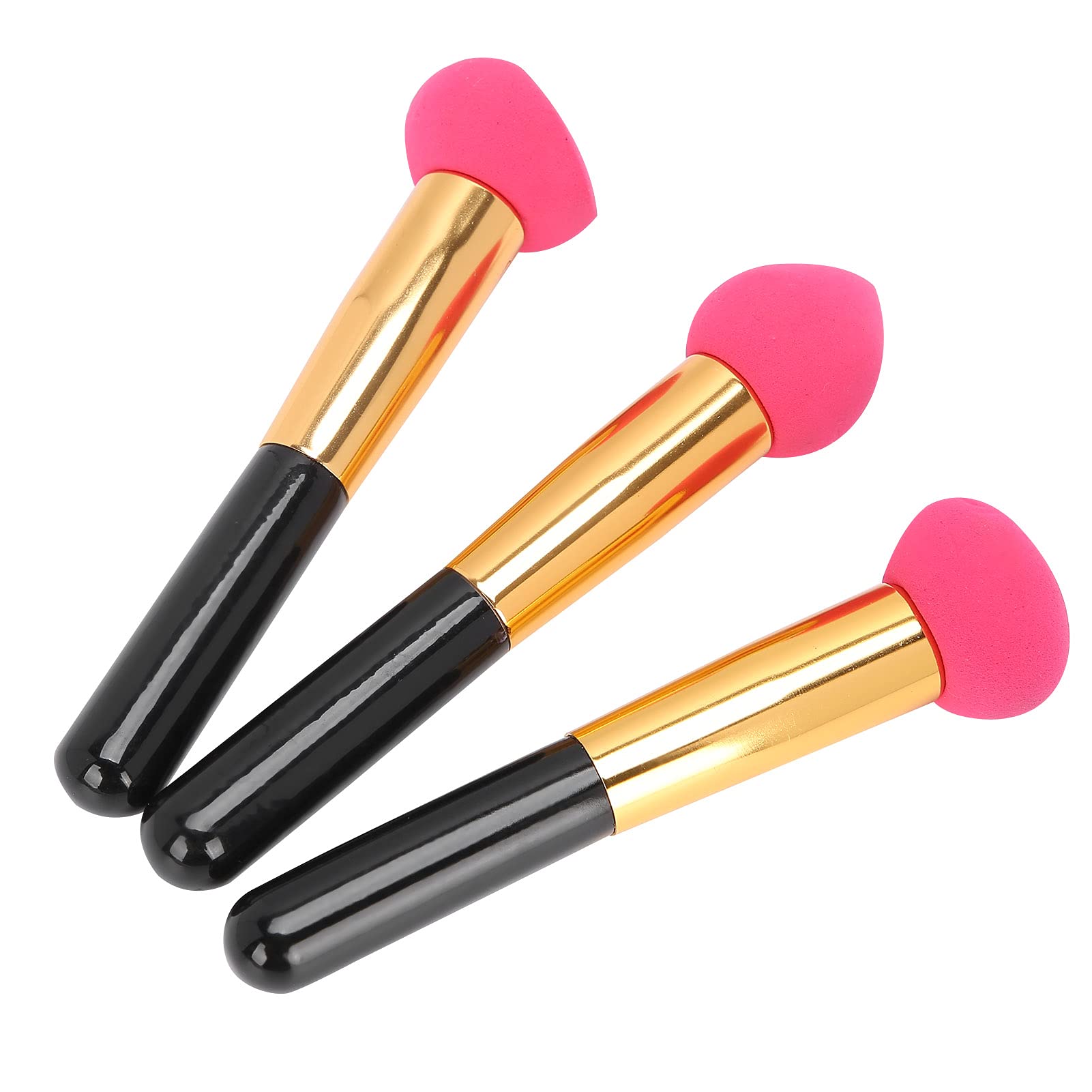 Soft Makeup Brush Set with Egg Puff - 3-Piece for Flawless Application (Purple) - Perfect for Foundation & Blending