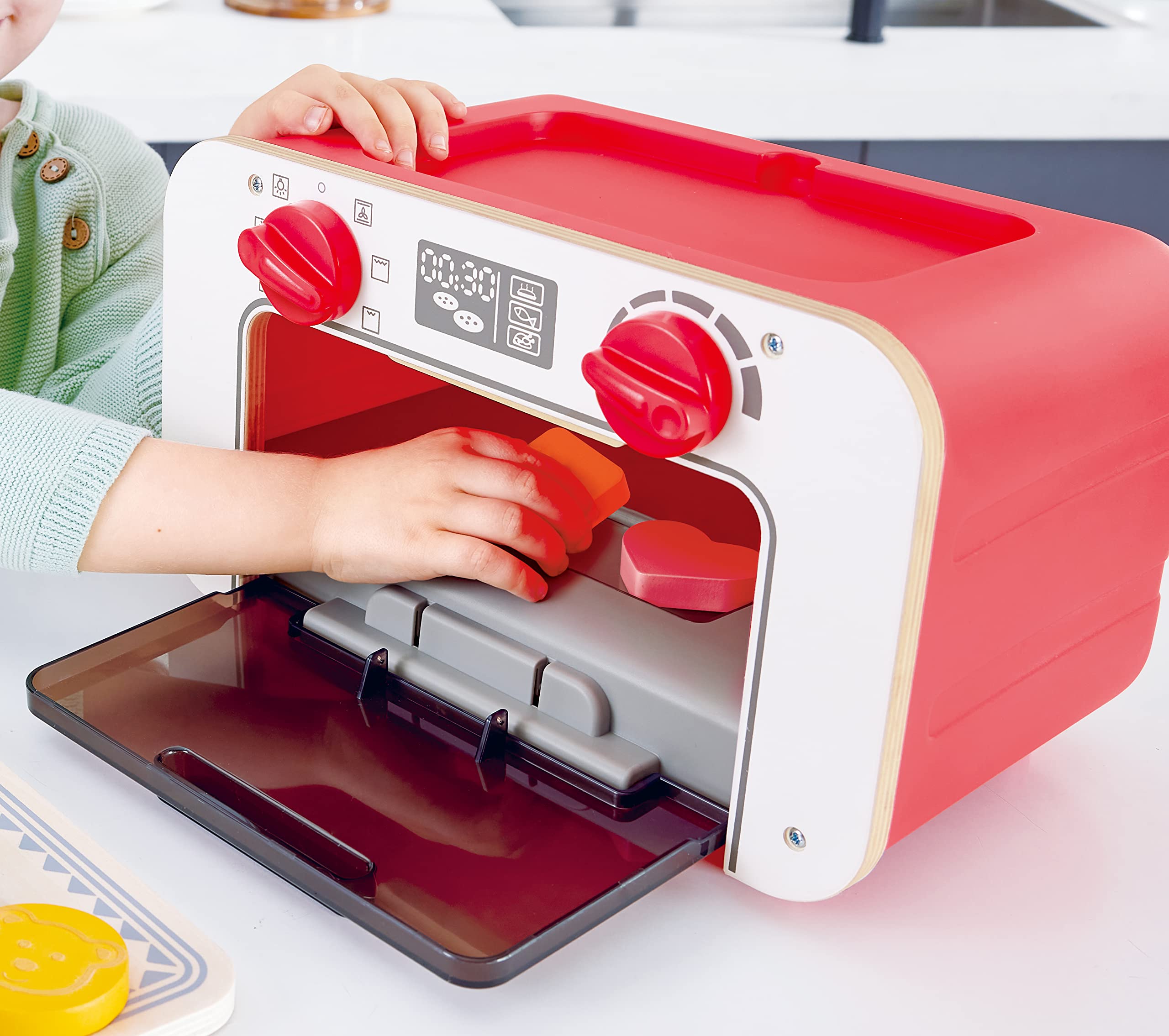 Hape My Baking Oven with Magic Cookies - Kids Pretend Play Toy Oven Set with Baking Tray & Cookies, Educational Cooking Toy for Toddlers Ages 3+ | Perfect for Imaginative Play, Birthday Gifts & Preschool Learning Activities