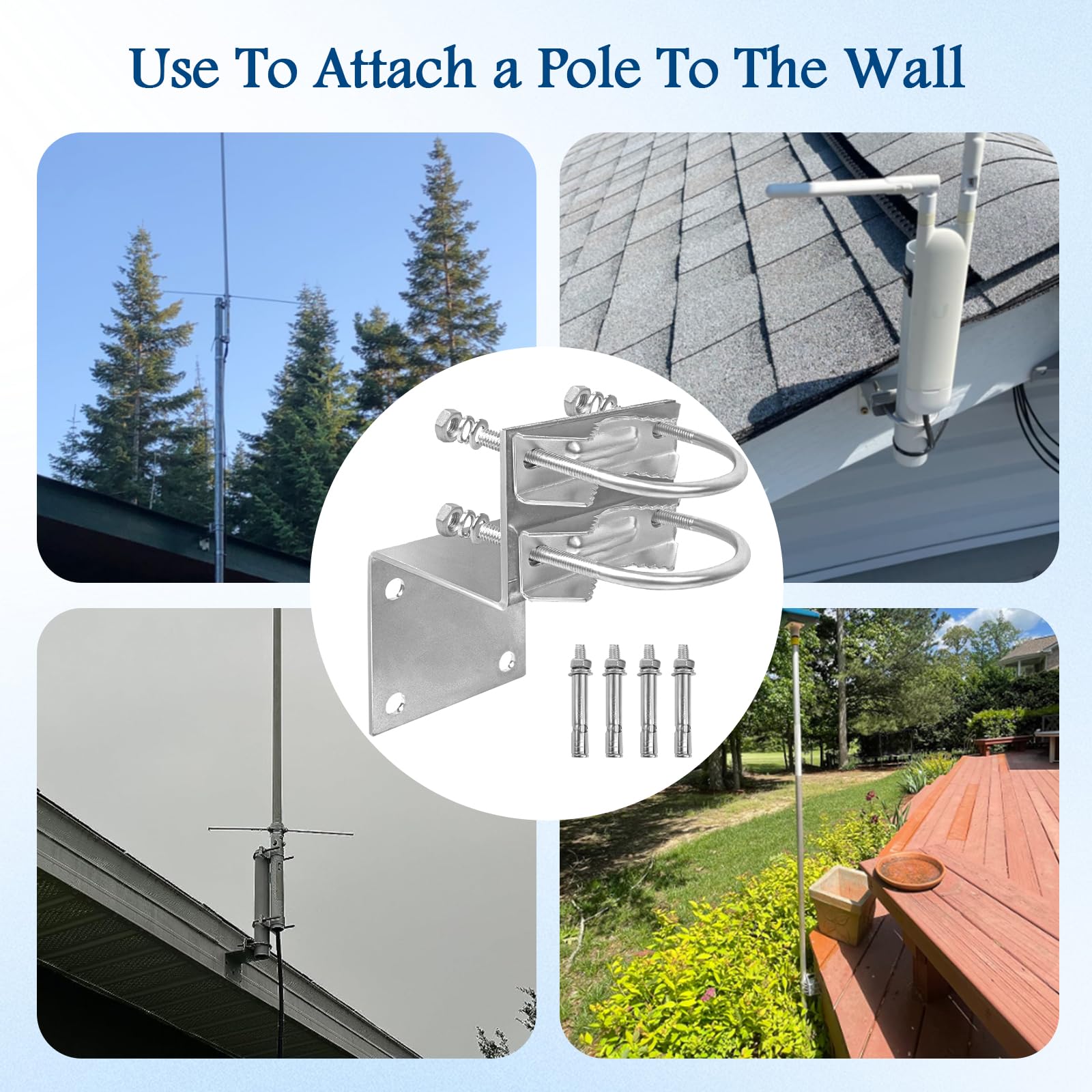 XRDS-RF Antenna Pole Mount Kit with U-Bolts for Outdoor Antenna - Home & RV Use