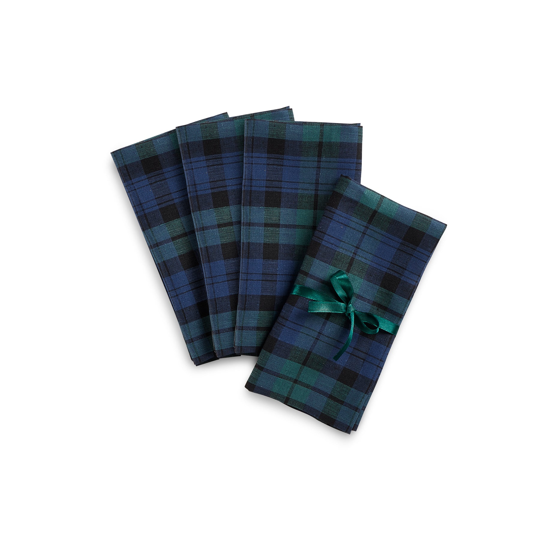 Premium Blackwatch Plaid Napkins - Set of 4 Soft Cotton Dinner Napkins for Formal Dining, Holiday Parties & Elegant Table Settings