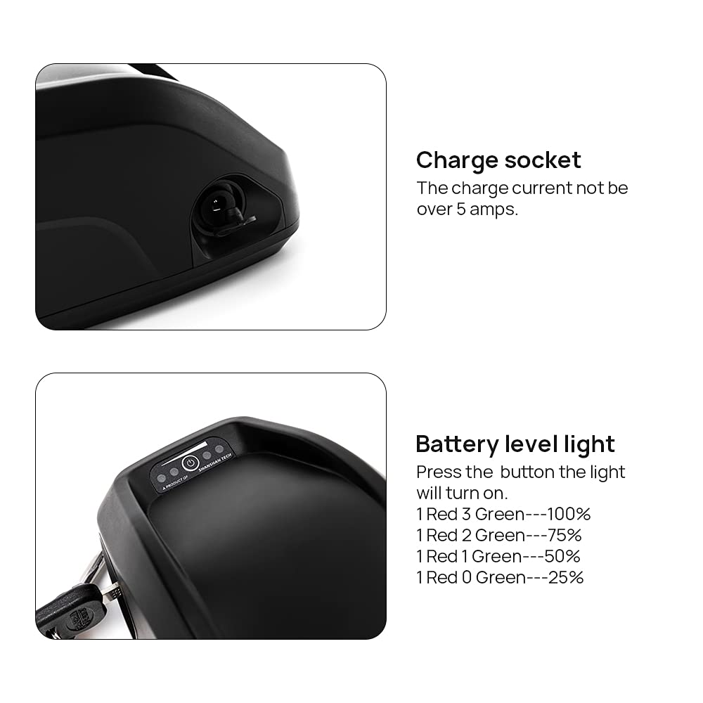 48V 25Ah 13Ah Mini Lithium Battery for 100W-1200W Electric Bike - Fast Charging 2A Charger Included - Perfect for Commuting, Off-Road Adventures & Long-Distance Riding