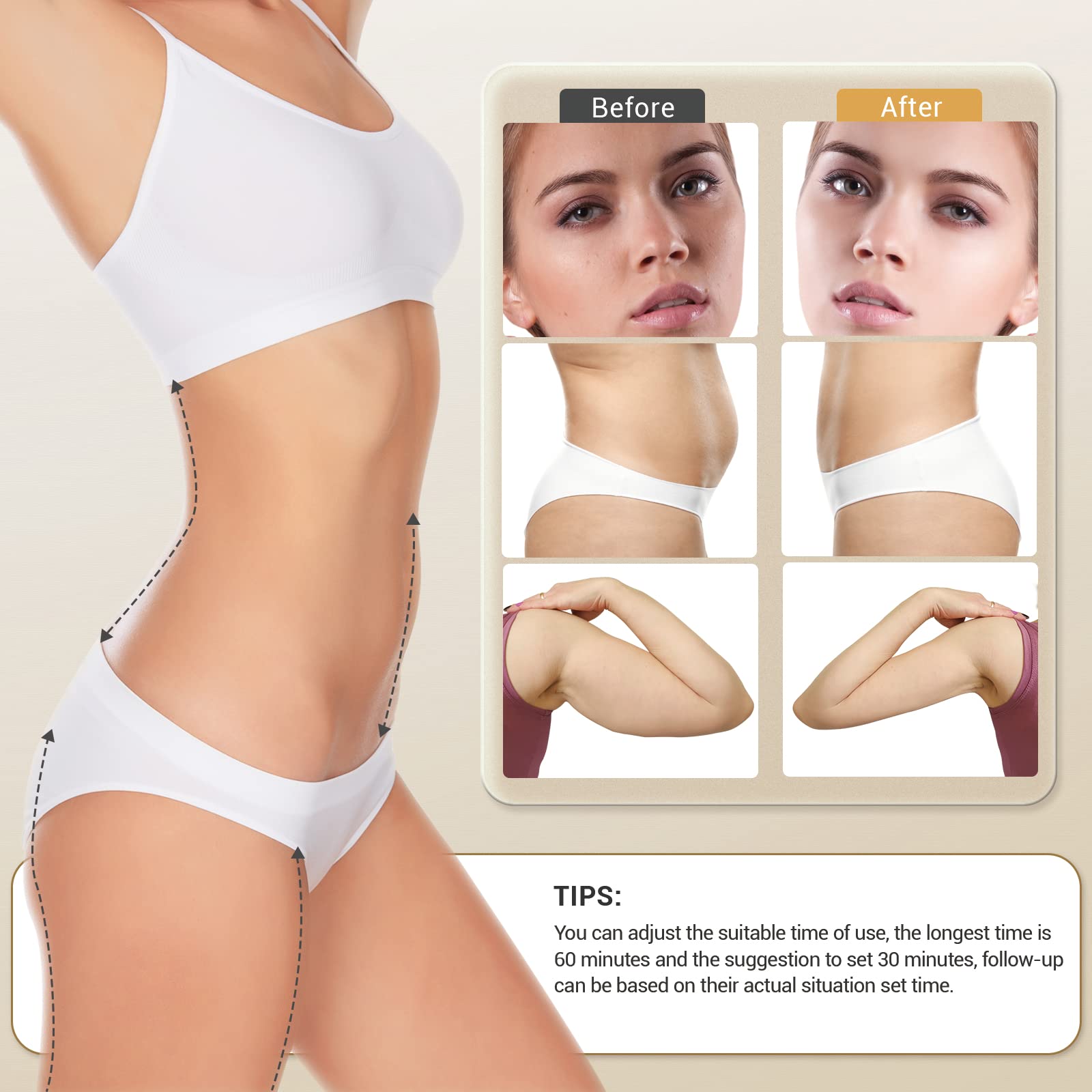Elitzia ETD102 3-in-1 RF Cavitation & Ultrasound Body Shaping Machine - 80K Professional Beauty Equipment for Home Use | Multifunctional Facial & Body Massager | Skin Tightening, Cellulite Reduction & Body Contouring | Perfect for Home Spa, Salon Treatments & Self-Care Routines