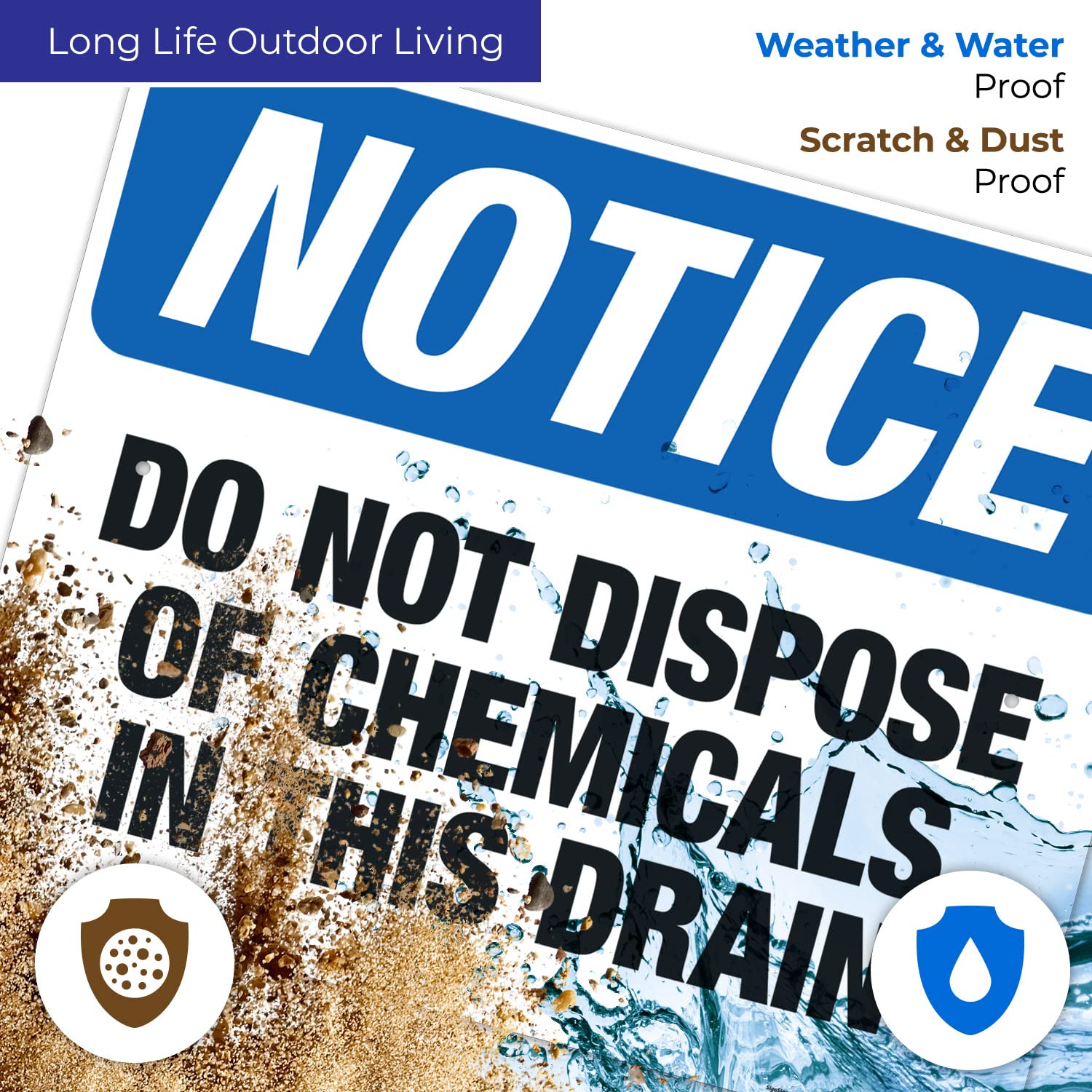 Do Not Dispose of Chemicals in This Drain Sign - OSHA Notice Sign 24x30 Inches, Rust-Free .063 Aluminum, Fade-Resistant for Indoor & Outdoor Use - Made in USA - Perfect for Laboratories, Factories & Hazardous Waste Areas
