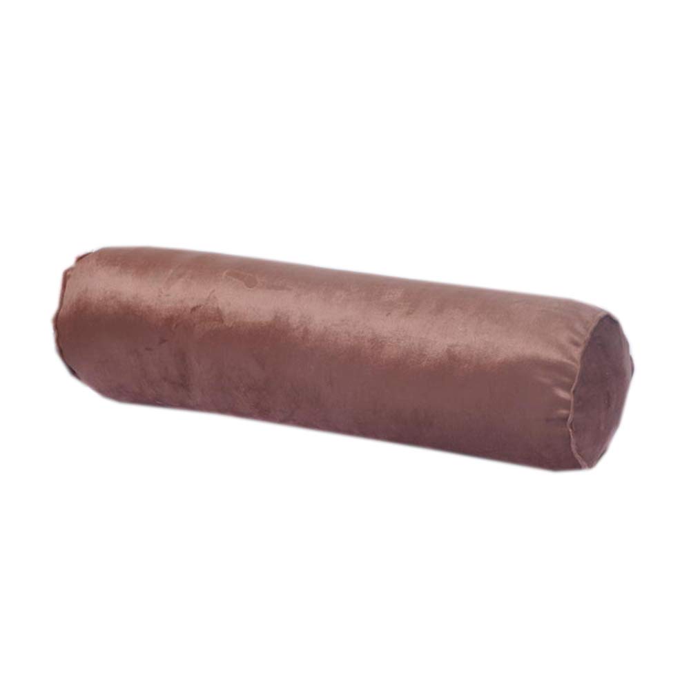 Soft Velvet Candy Pillow - Long Cylinder Bolster Neck Pillow for Neck, Legs & Knee Support - Round Cervical Pillow for Sofa & Bed Decor (Coffee, 15×60cm) - Perfect for Home, Office & Travel Comfort