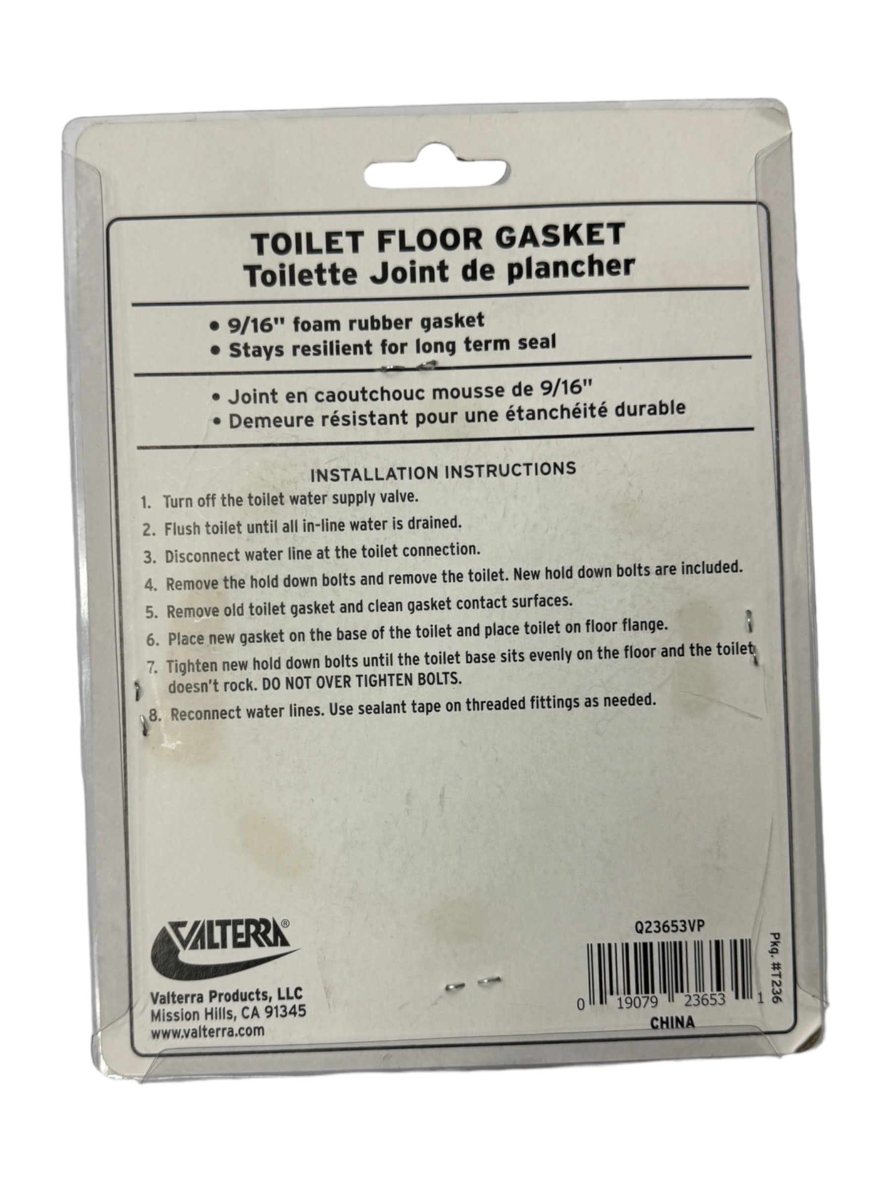VALTERRA FLOOR GASKET WITH BOLTS - Durable RV & Camper Plumbing Seal for Leak Prevention - Perfect for RV Toilets, Showers & Floor Drains