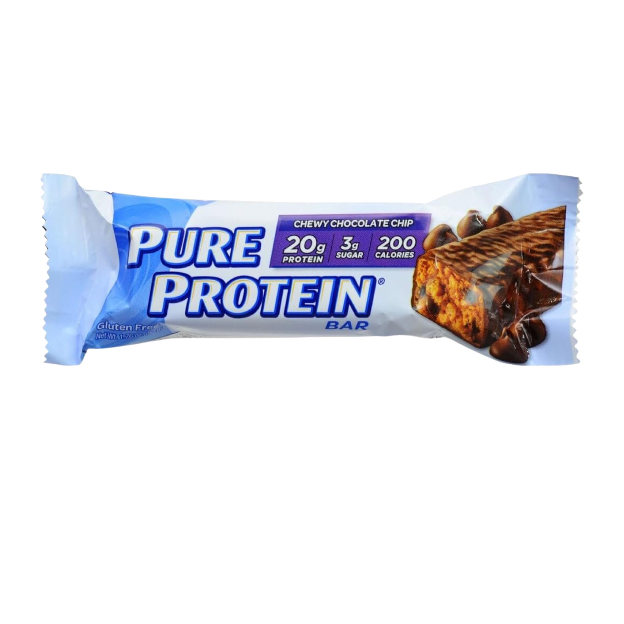 Pure Protein Bar - Chocolate Chip Flavor, 1.76oz (12 Pack) | High Protein Snack for Weight Loss, Muscle Recovery & On-the-Go Energy | Gym, Work, Hiking & Travel