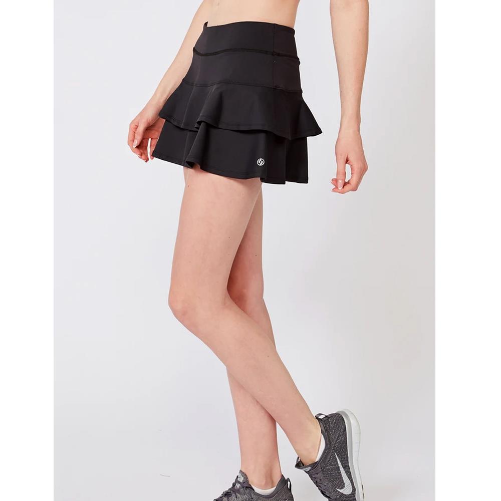 Lija Women's Match Skort - Black Tennis Skirt with Built-in Shorts for Women | Perfect for Tennis, Golf & Running | Comfortable Athletic Skort for Sports & Workouts