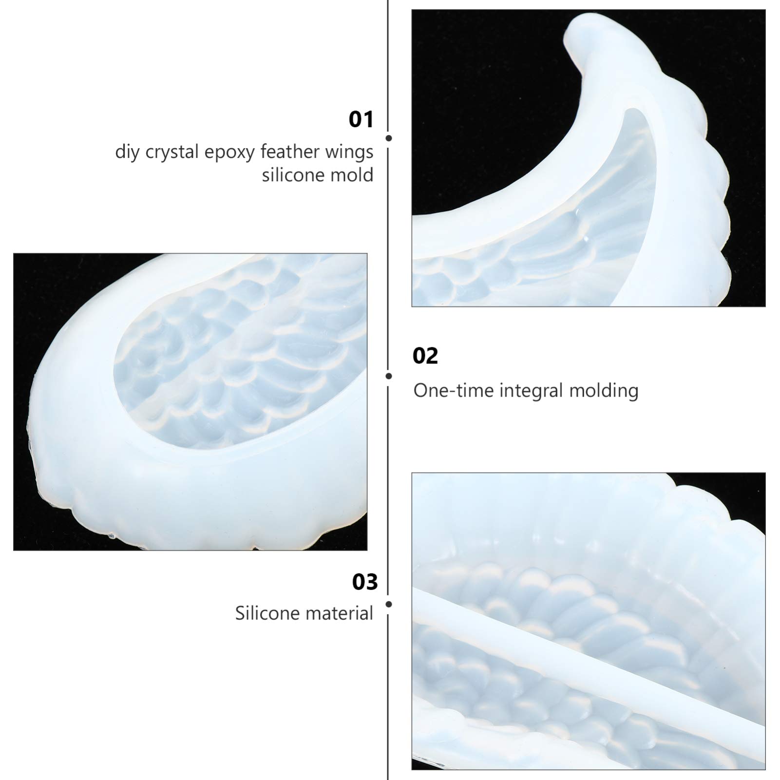 EXCEART 1 Pair Wing Silicone Mold for DIY Jewelry, Epoxy Resin, Chocolate & Cake Decorating - Perfect for Handmade Crafts, Wedding Cake Toppers, and Unique Gift Making