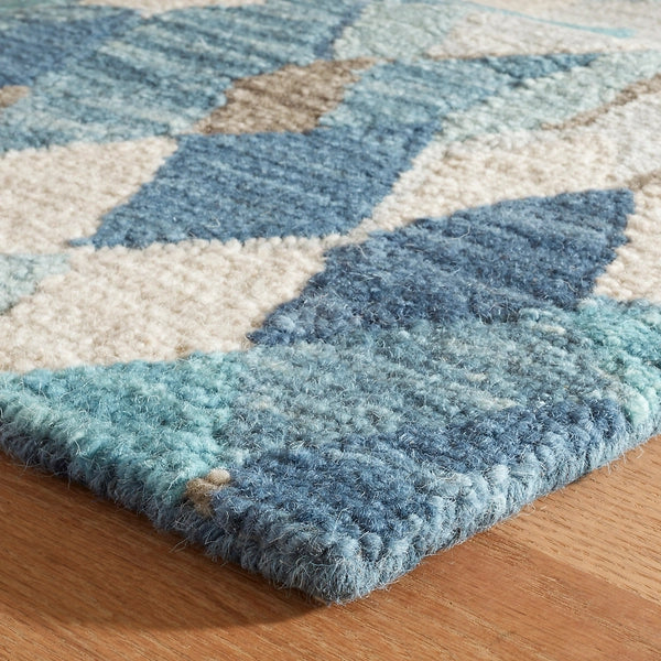Dash & Albert Deer Leap Hand Hooked Wool Rug - Soft & Durable Area Rug for Living Room, Bedroom, Dining Room - Traditional Handmade Home Decor