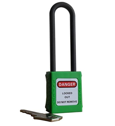 Lockout Tagout Safety Padlock - LOTO Lock with Steel Shackle, Keyed Differently, PA Lockout Tagout (1PC, Green) - Ideal for Industrial Safety, Equipment Maintenance & Small Luggage Security