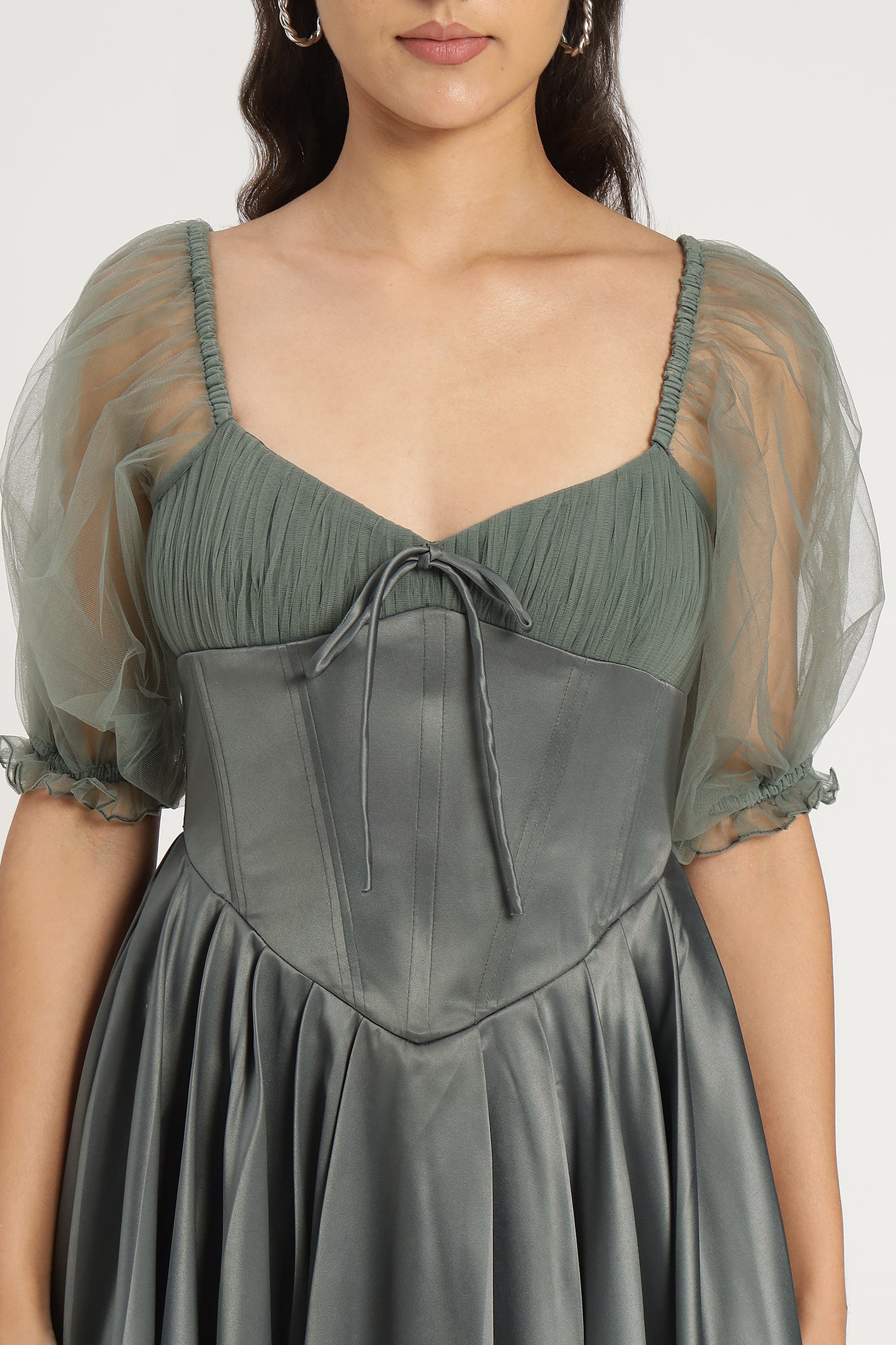 Keila Mini Dress in Green Grey - Stylish & Comfortable Summer Dress for Women | Perfect for Casual Outings, Beach Vacations & Date Nights