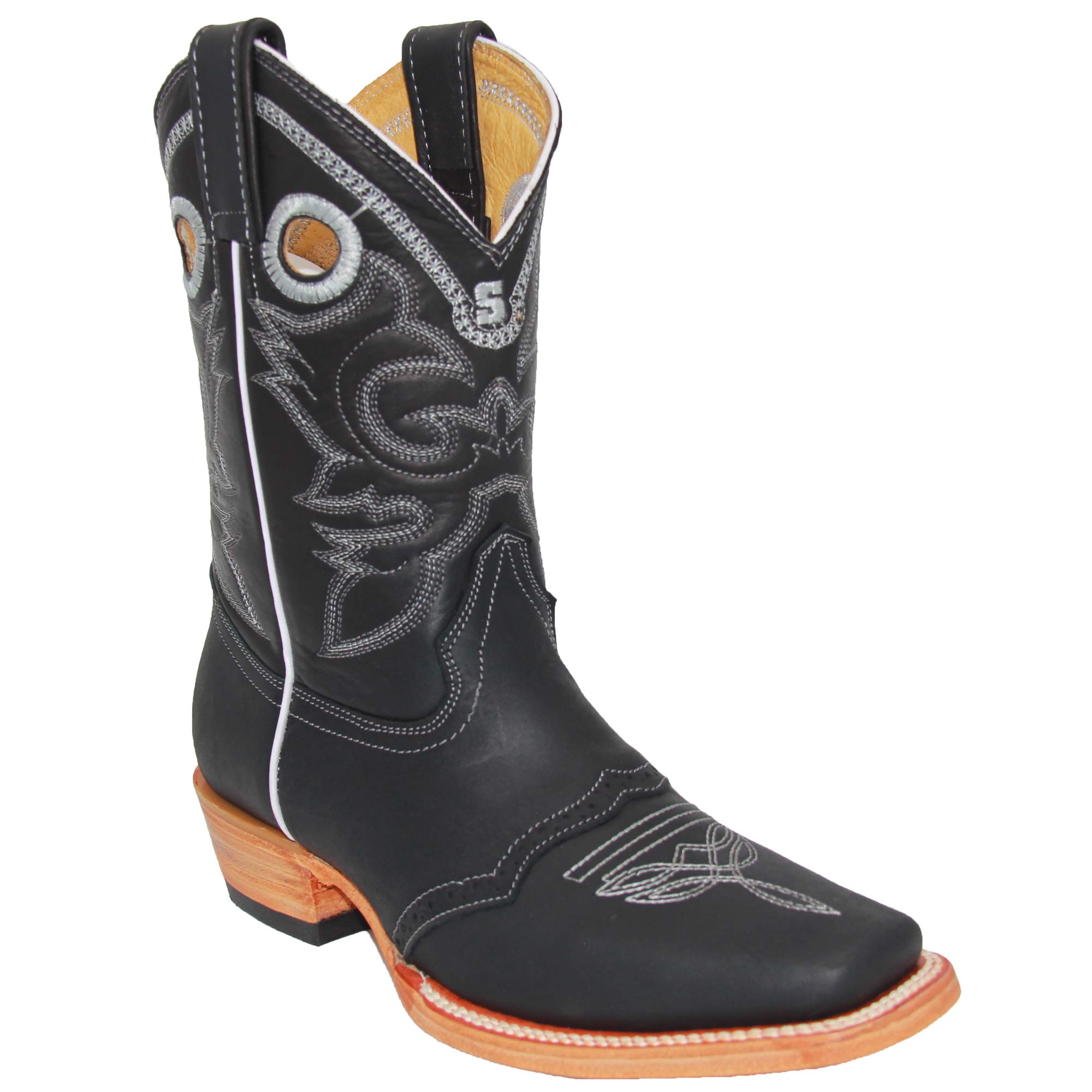 Women's Genuine Leather Cowboy Boots - Western Square Toe Cowgirl Boots for Rodeo, Country Dancing & Outdoor Adventures