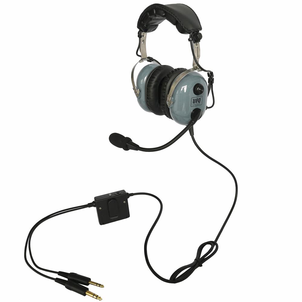 UFQ A28 ANR Aviation Headset for Pilots - Premium Gray Color with Advanced Active Noise Reduction Technology | Perfect for Flight Training, Cockpit Communication & Noise Cancellation