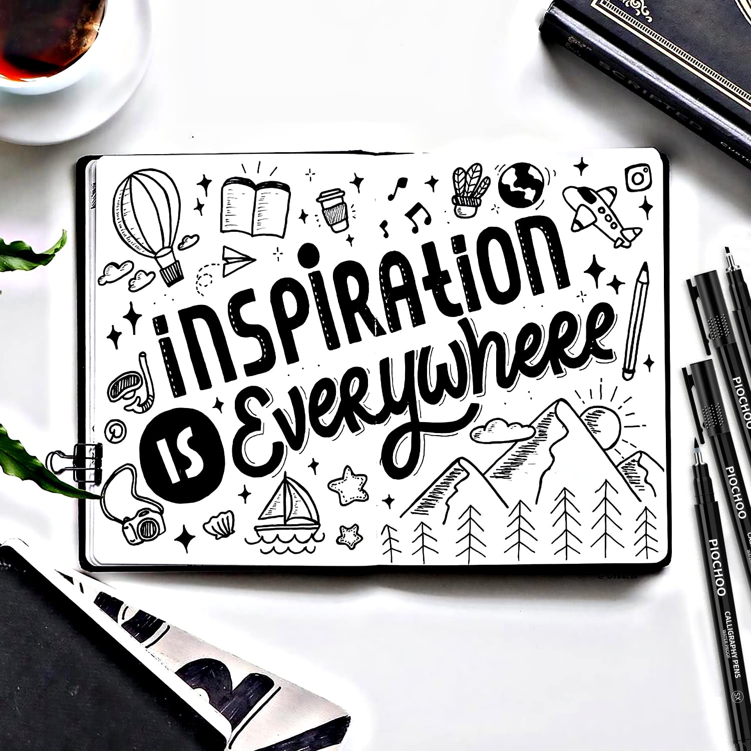 8-Size Calligraphy Pen Set for Beginners - Brush Lettering Pens for Handwriting, Art & DIY Projects - Perfect for Journaling, Scrapbooking & Calligraphy Practice