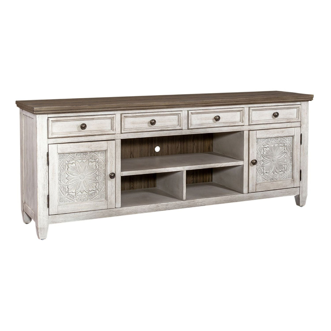 76 Inch Heartland Tile TV Stand - Modern Entertainment Center for Living Room, Bedroom & Home Theater