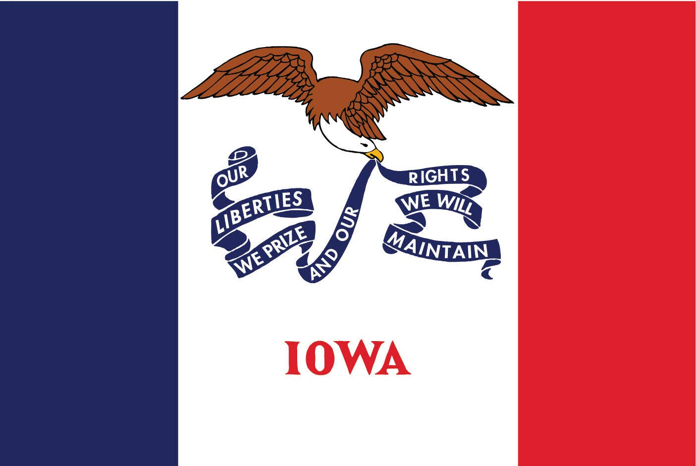 Double Sided Iowa Flag Stainless Steel Keychain - Durable Key Ring Holder for Car Keys, House Keys & Key Finder - Perfect for Travel, Gifts & Everyday Use