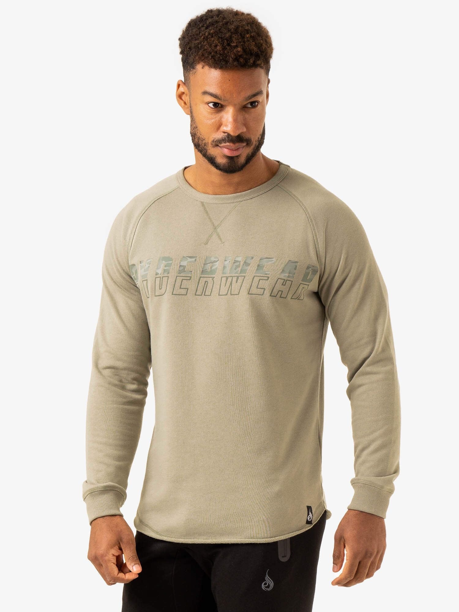 Overdrive Crew Neck T-Shirt for Men - Soft Cotton Sage Green Tee - Casual Comfort Fit for Everyday Wear, Gym, and Outdoor Activities