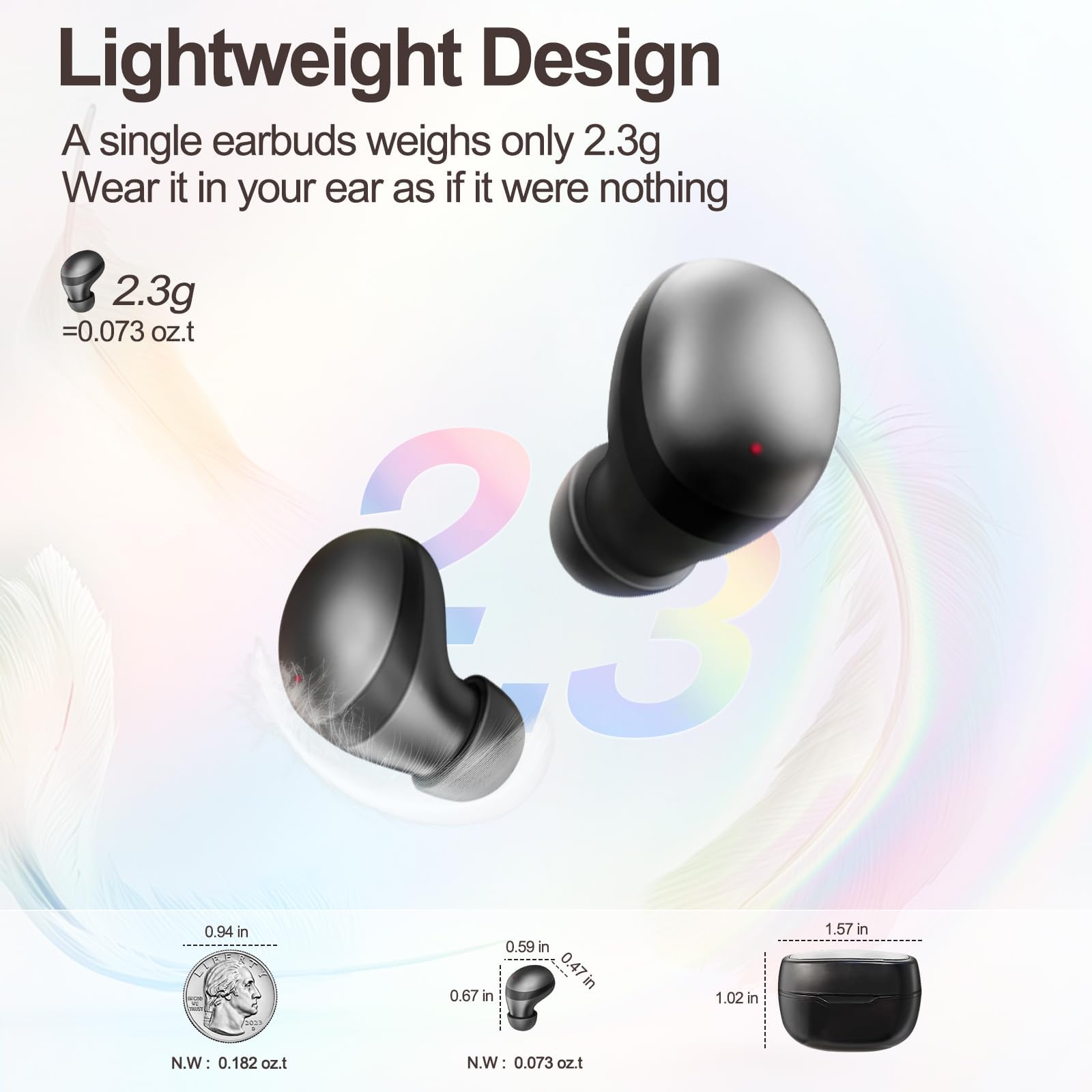 Mini Invisible Wireless Bluetooth Earbuds for Small Ears - Sleep Headphones for Side Sleepers, Hidden Work Earbuds with Comfort Fit - Perfect for Sleeping, Sports, Office & Travel (Black)