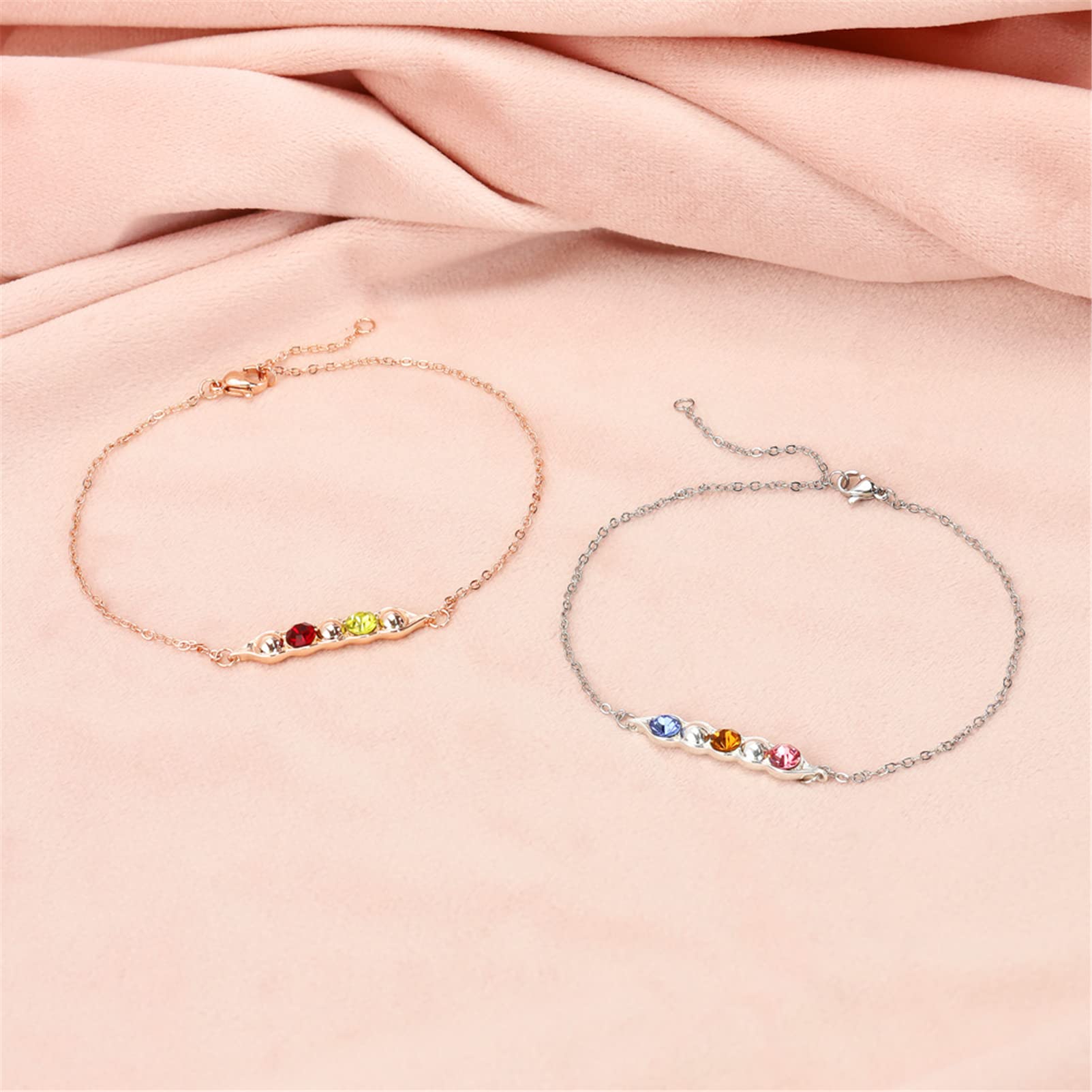 BAUMA AUTO Personalized Mothers Bracelets with 1-6 Simulated Birthstones - Custom Engraved Heart Name Bracelet for Mom, BFF & Family - Unique Jewelry Gift for Birthday, Christmas & Special Occasions - Perfect for Mother's Day, Anniversaries & Everyday Wear