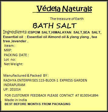 VÉDELA Naturals Luxury Bath Salt Set - Relaxing Ylang Ylang, Lavender & Tea Tree Infused Mineral Salts | Spa Quality Gift Box | Perfect for Stress Relief, Aromatherapy & Self Care Gifts
