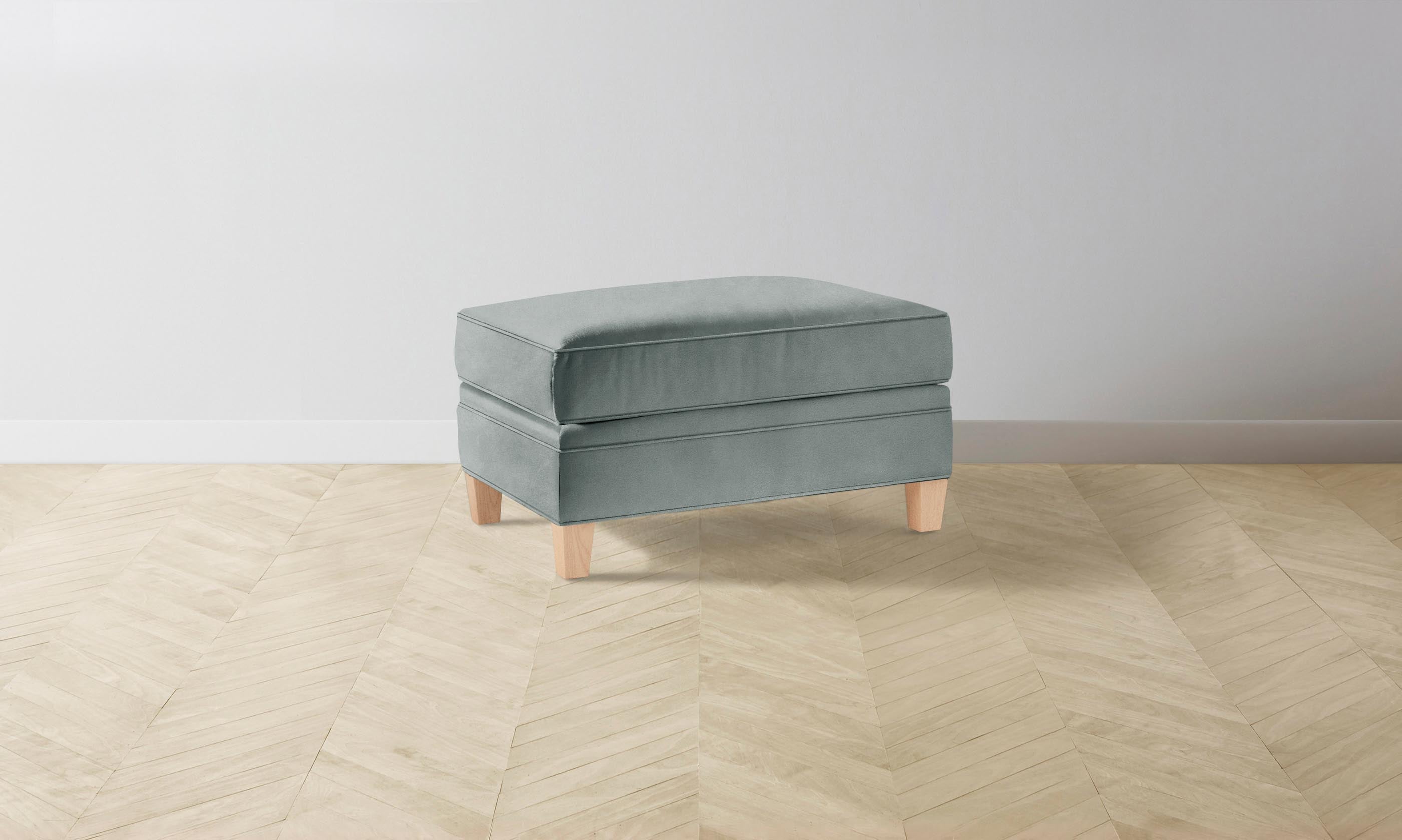 Premium Carmine Ottoman with Nubuck Leather Upholstery - Luxurious Footstool for Living Room, Bedroom or Office Decor