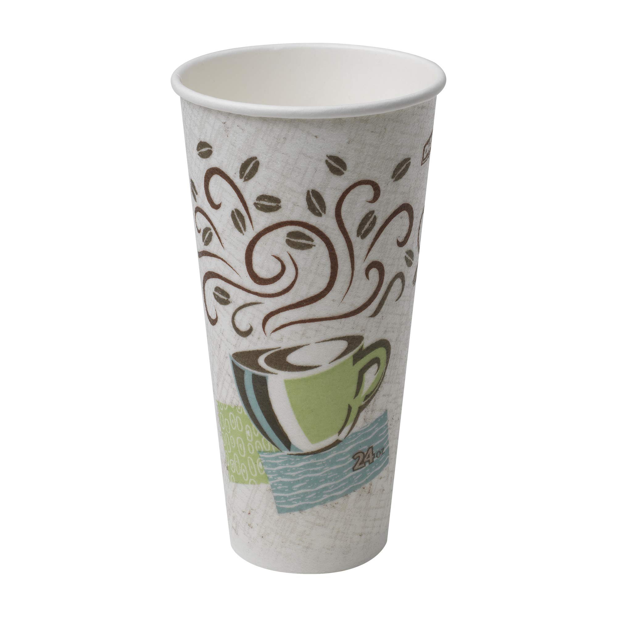 GP PRO Dixie PerfecTouch 24 oz Insulated Paper Coffee Cups - 500 Count (20 Sleeves) | Hot Coffee, Tea & Beverage Containers | Perfect for Offices, Cafes & Catering Events