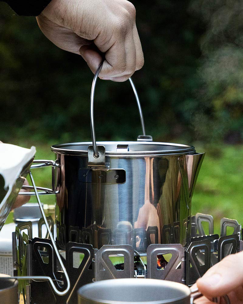 Snow Peak Kettle No.1 - Premium Stainless Steel Camping Kettle for Outdoor Cooking, Hiking & Backpacking - Lightweight & Durable Design for Boiling Water & Making Tea in Wilderness