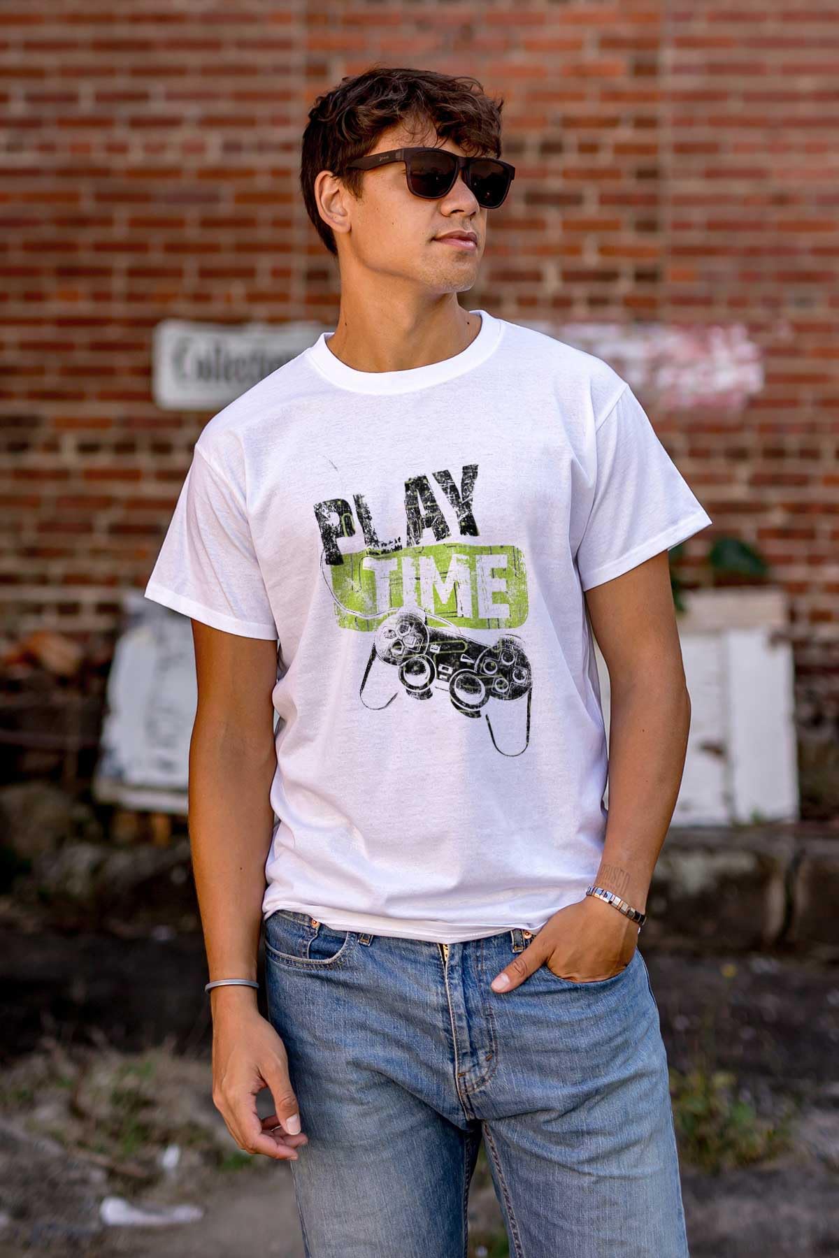 Play Time Video Game Gaming Nerd Men's Graphic T-Shirt - Cool Gamer Tee for Casual Wear, Gaming Events & Nerdy Outfits
