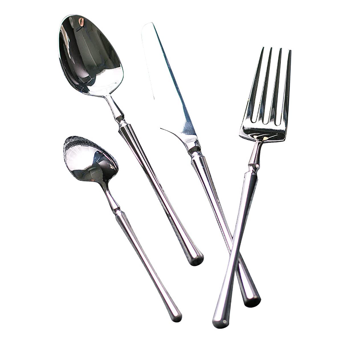 18/10 Stainless Steel Silverware Set for 2 - 8 Piece Modern Flatware Cutlery Set with Vintage Handle (Mirror Polished) - Perfect for Wedding, Housewarming Gifts, Party, Hotel & Daily Dining Use