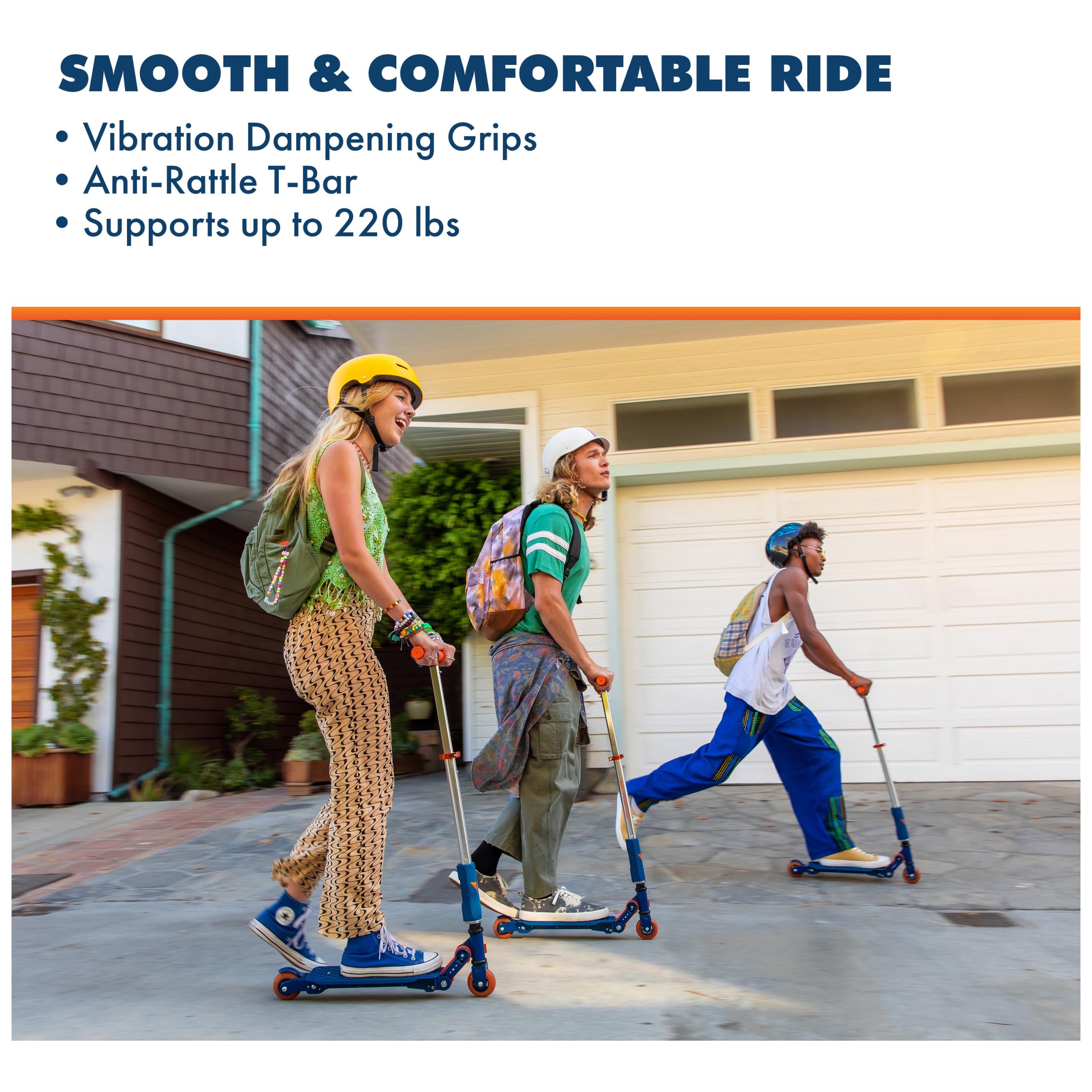 Valor Kick Scooter for Kids - Ultra Compact & Lightweight Foldable Scooter with ABEC-7 Wheel Bearings | Outdoor Ride-On Toy for Boys & Girls Ages 8-12 | Blue & Orange | Perfect for Commuting, Park Rides & Neighborhood Fun