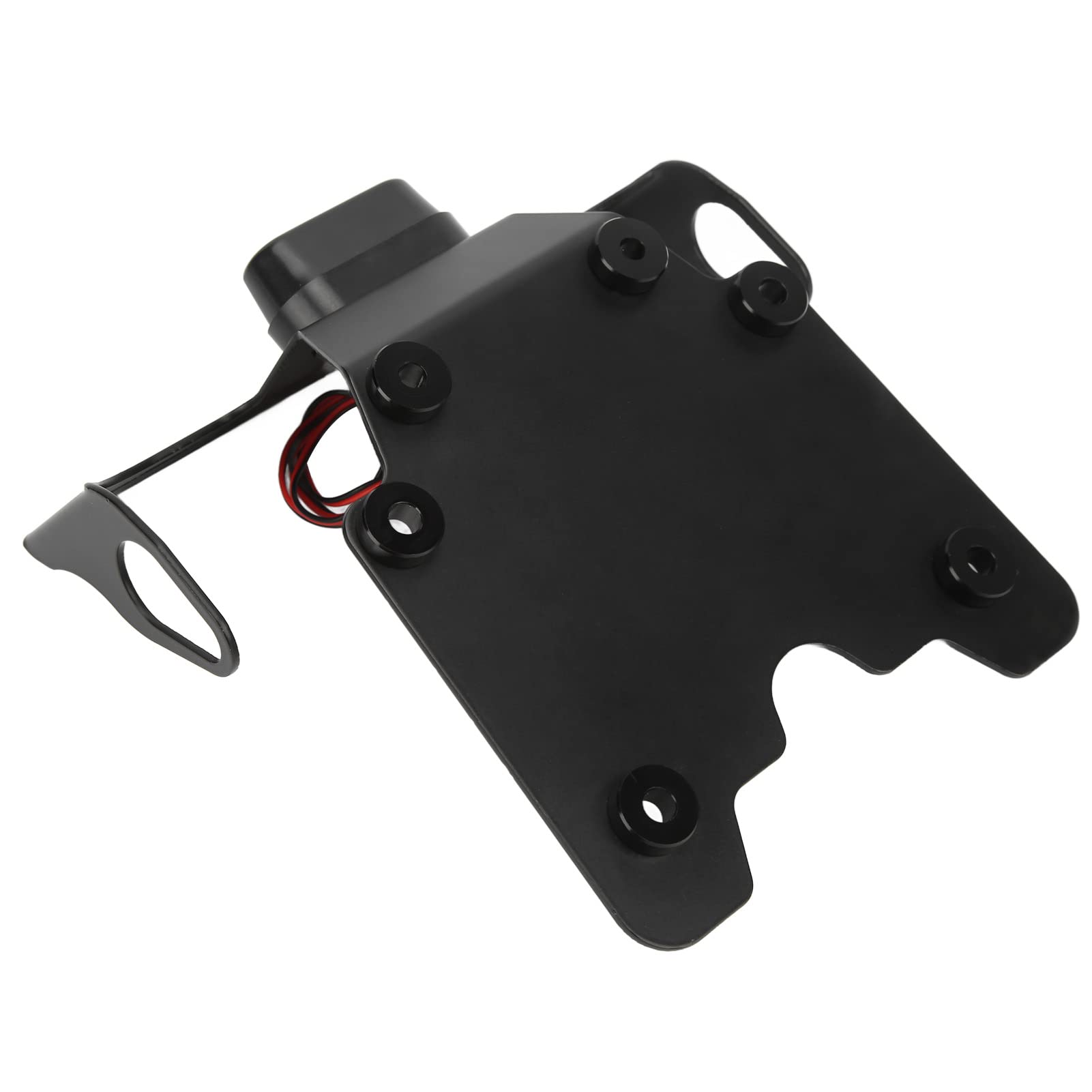 Aluminum Alloy Black Stainless Steel Motorcycle Tail Plate Bracket with 12 Accessories - Durable License Plate Holder for Harley, Honda, Yamaha & Cruiser Bikes