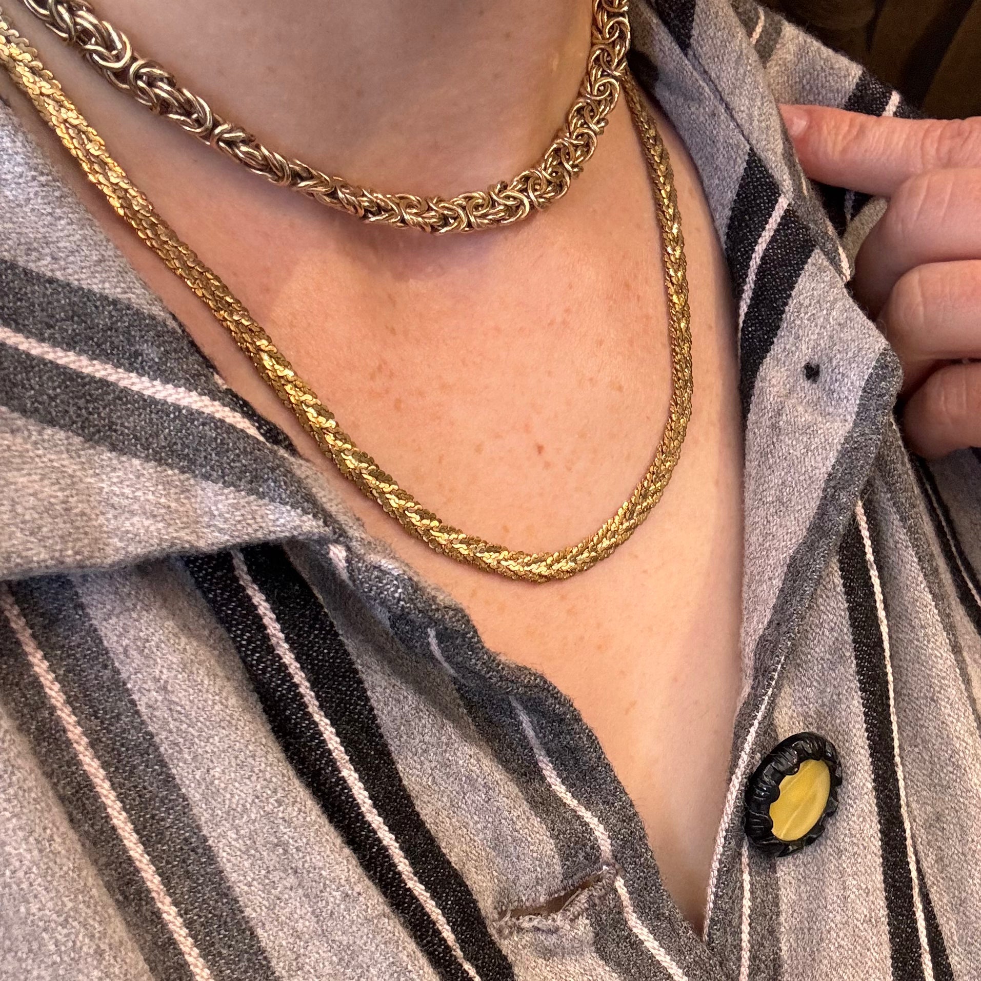 Vintage 12k Gold Filled Woven Chain Necklace for Women - Elegant Layering Piece for Everyday Wear, Date Nights & Special Occasions