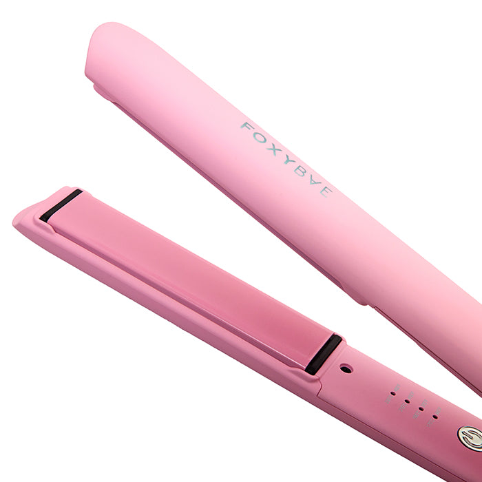Pink Ceramic Flat Iron for Hair Styling - 1 Inch Professional Straightener for Smooth & Shiny Hair - Perfect for Home, Salon & Travel Use