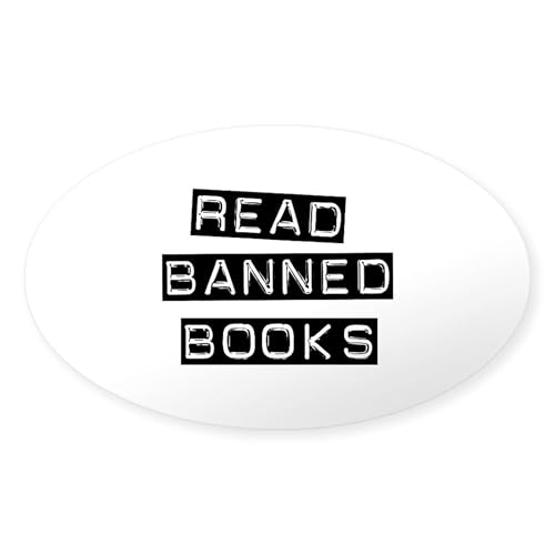 Clear - Read Banned Books Oval Sticker