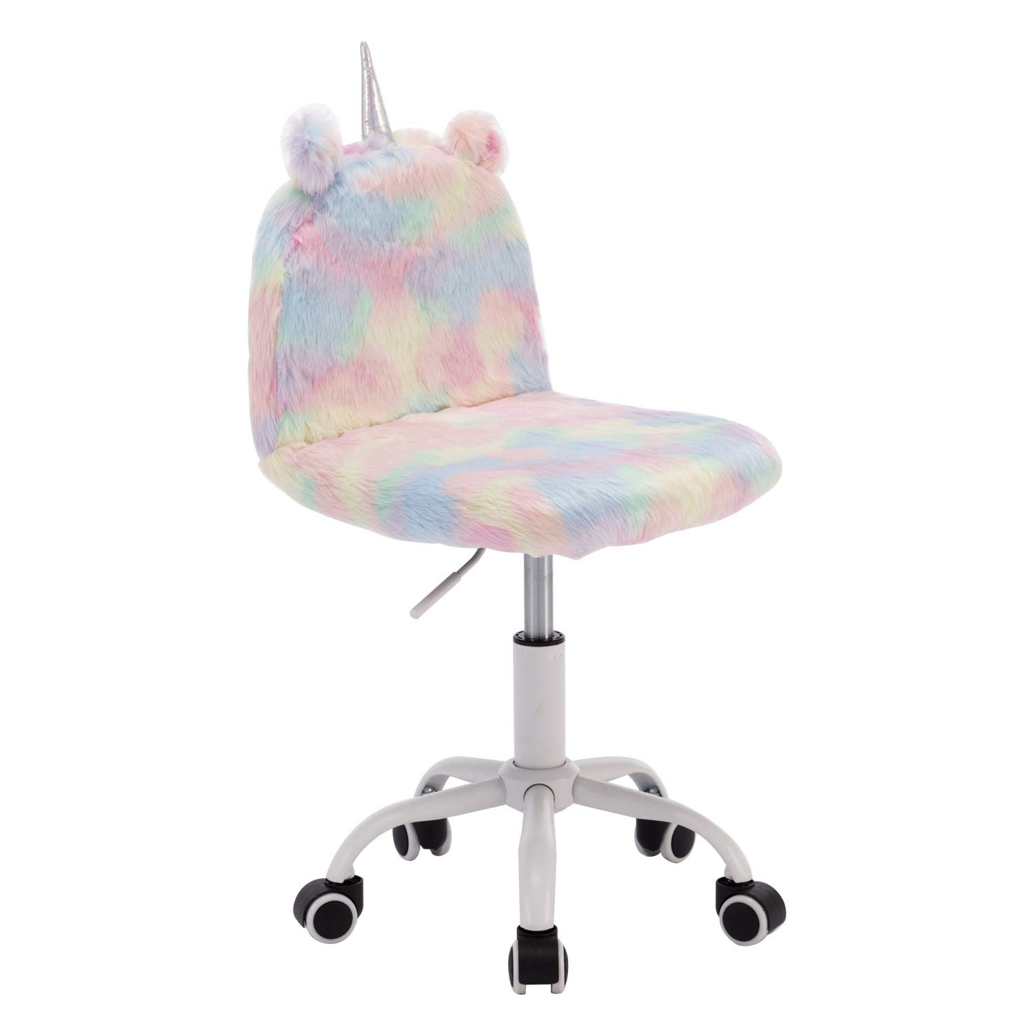 Guyou Kids Study Desk Chair - Adjustable Height, Cute Animal Design, Rolling Swivel Computer Chair with White Footrest for Children's Room | Perfect for Homework, Online Learning & Gaming