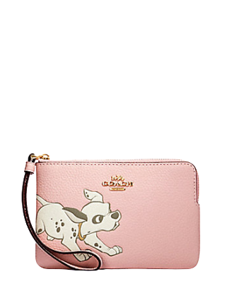 Coach Disney X Corner Zip Wristlet With Dalmatian Print - Cute Small Crossbody Bag for Women - Perfect for Parties, Travel & Everyday Use