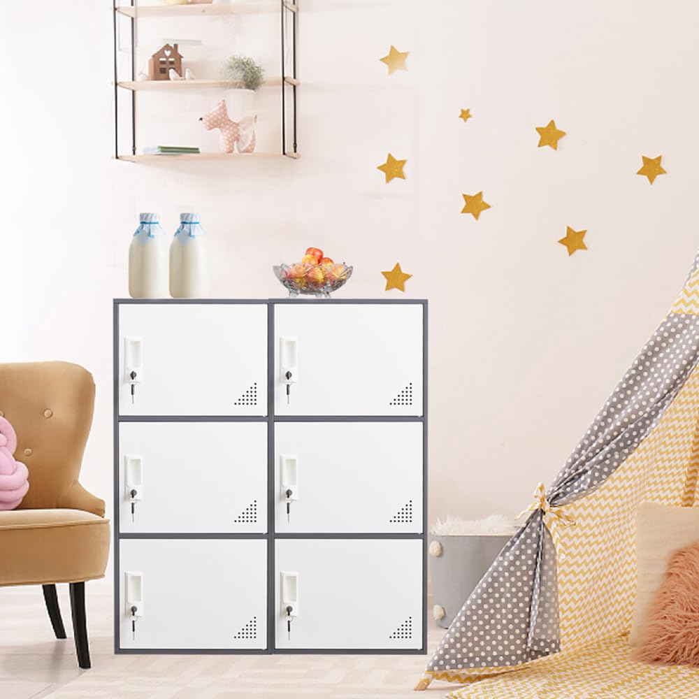 3-Door Metal Locker - Heavy Duty Steel Storage Cabinet for Office, Home & School - Secure Vertical Organizer for Clothes, Books & Supplies - Perfect for Employee Lockers, Classroom Storage & Home Organization